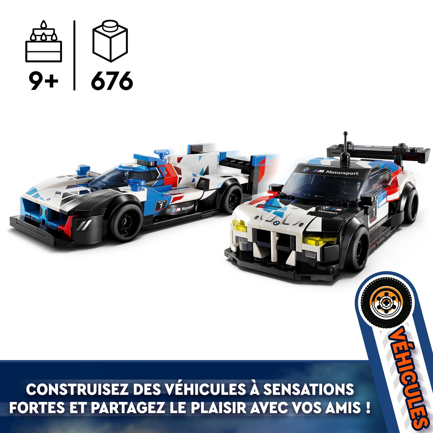 LEGO Speed Champions BMW M4 GT3 & BMW M Hybrid V8 Set 76922 – 2 Buildable Racing Cars