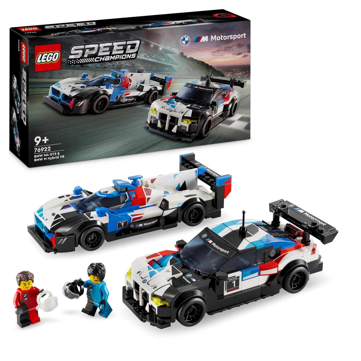 LEGO Speed Champions BMW M4 GT3 & BMW M Hybrid V8 Set 76922 – 2 Buildable Racing Cars