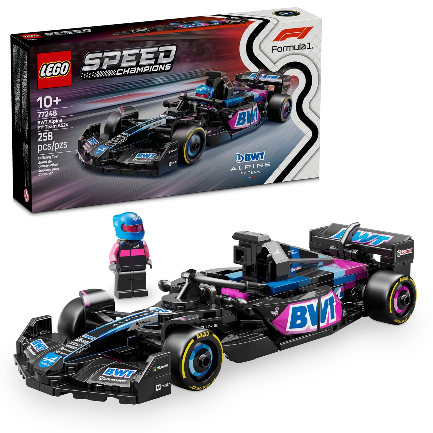LEGO Speed Champions BWT Alpine F1 Team A524 Car – 77248 | Build, Display, Race