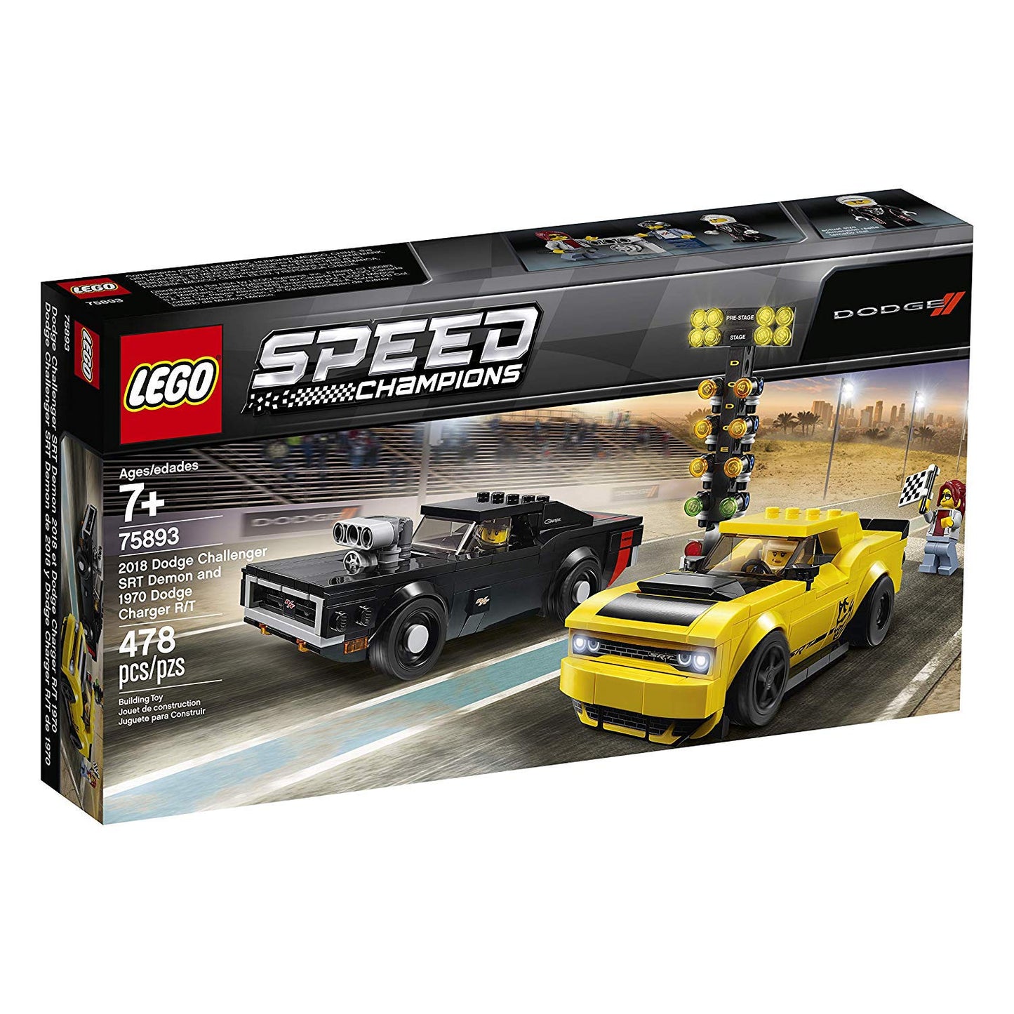 LEGO Speed Champions: 2018 Dodge Challenger SRT Demon & 1970 Dodge Charger RT 75893