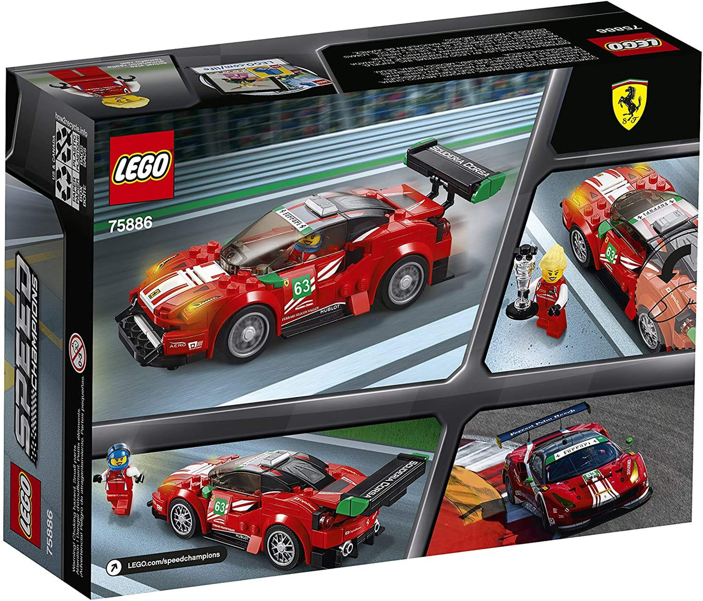LEGO Speed Champions Ferrari 488 GT3 Scuderia Corsa 75886 – 179-Piece Building Kit