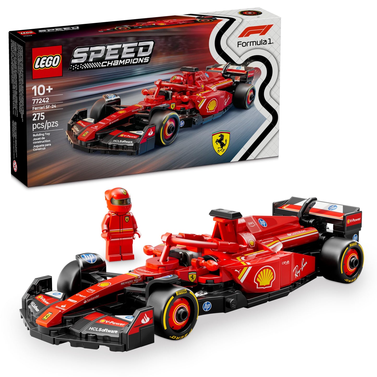 LEGO Speed Champions Ferrari SF-24 F1 Race Car 77242 – Build, Display, Race