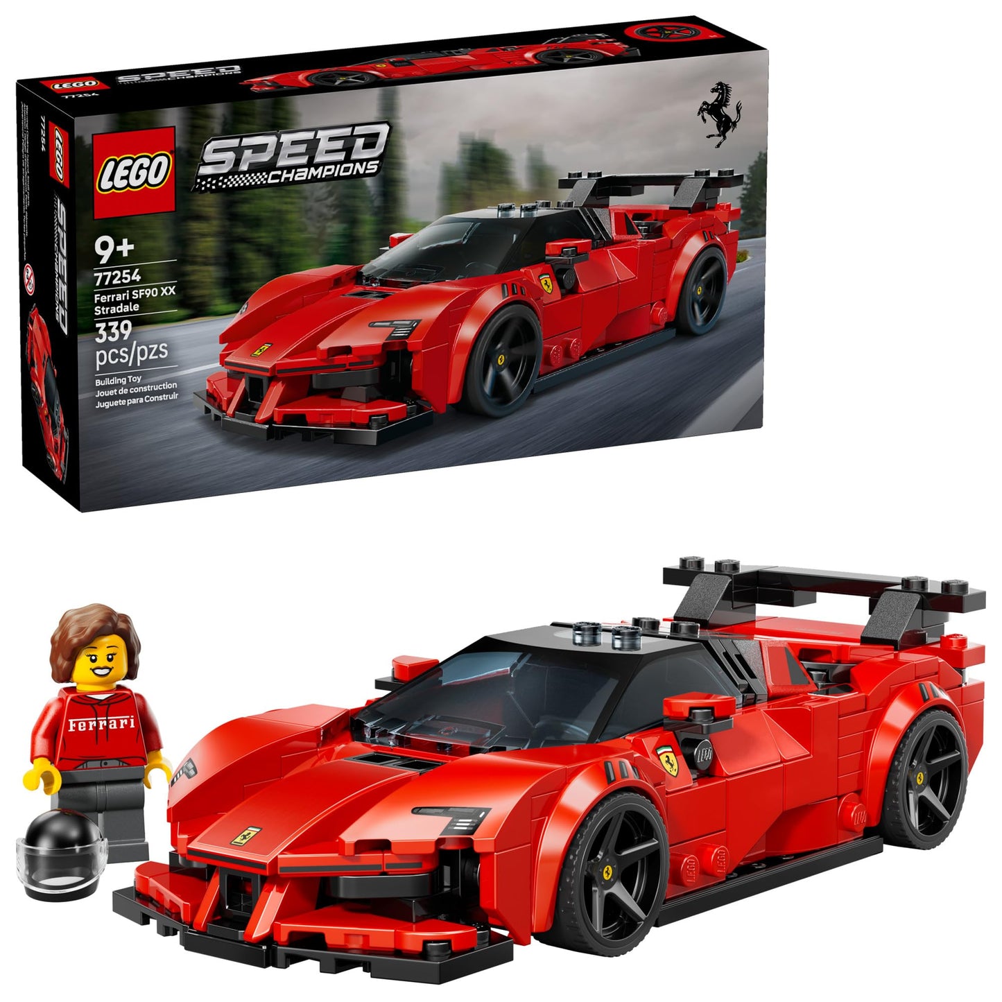 LEGO Speed Champions Ferrari SF90 XX Stradale Building Set (77254) – 339 Pieces with Driver Minifigure