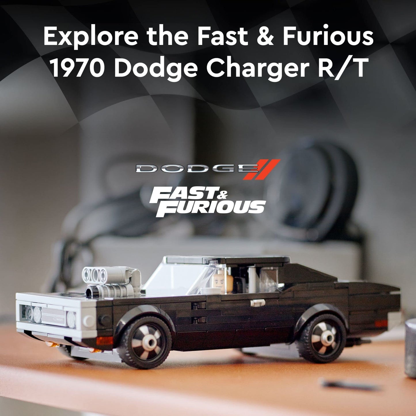 LEGO Speed Champions Fast & Furious 1970 Dodge Charger R/T 76912 – Collectible Muscle Car Kit with Dominic Toretto Minifigure
