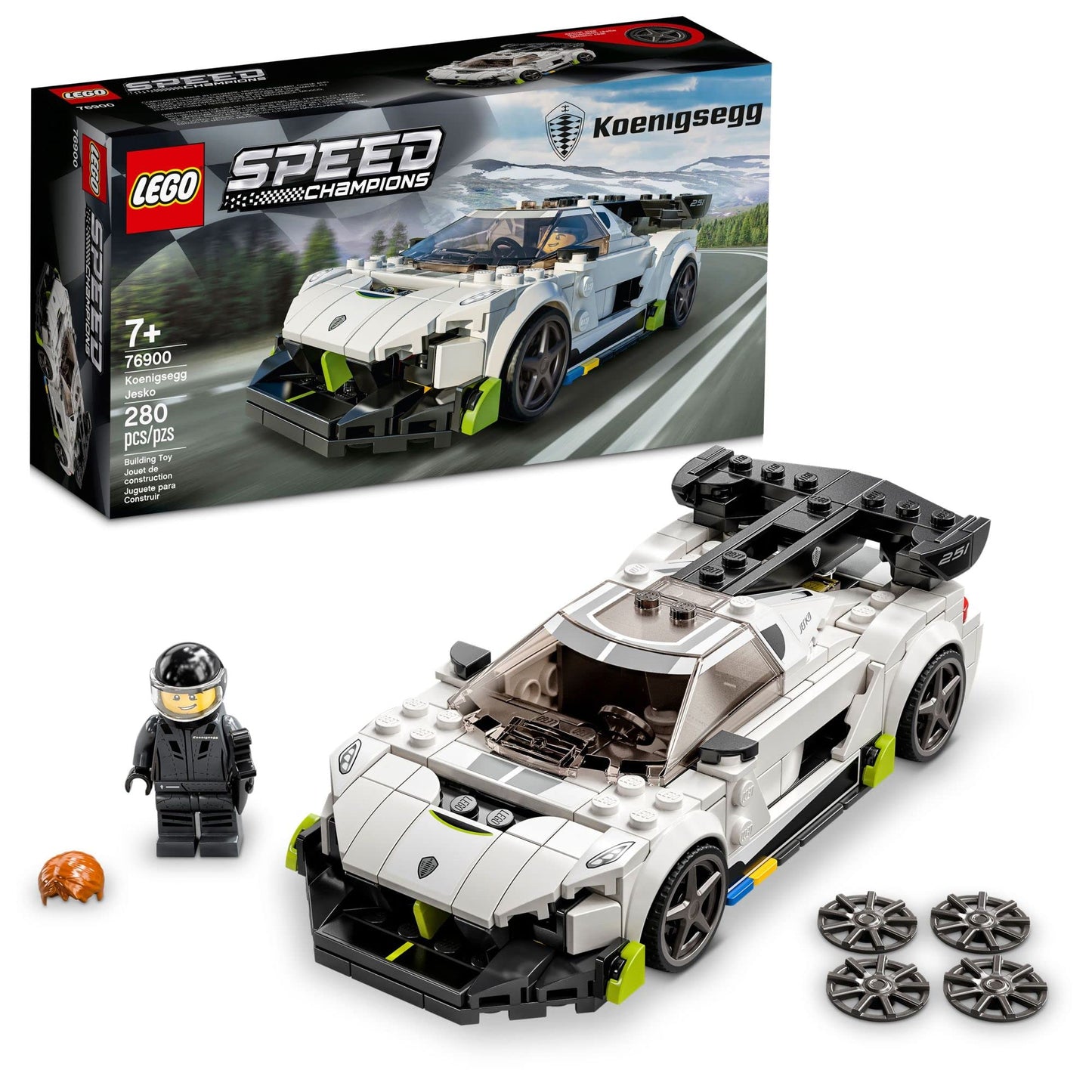 LEGO Speed Champions Koenigsegg Jesko 76900 Racing Car Toy – 280 Pieces, Minifigure Included