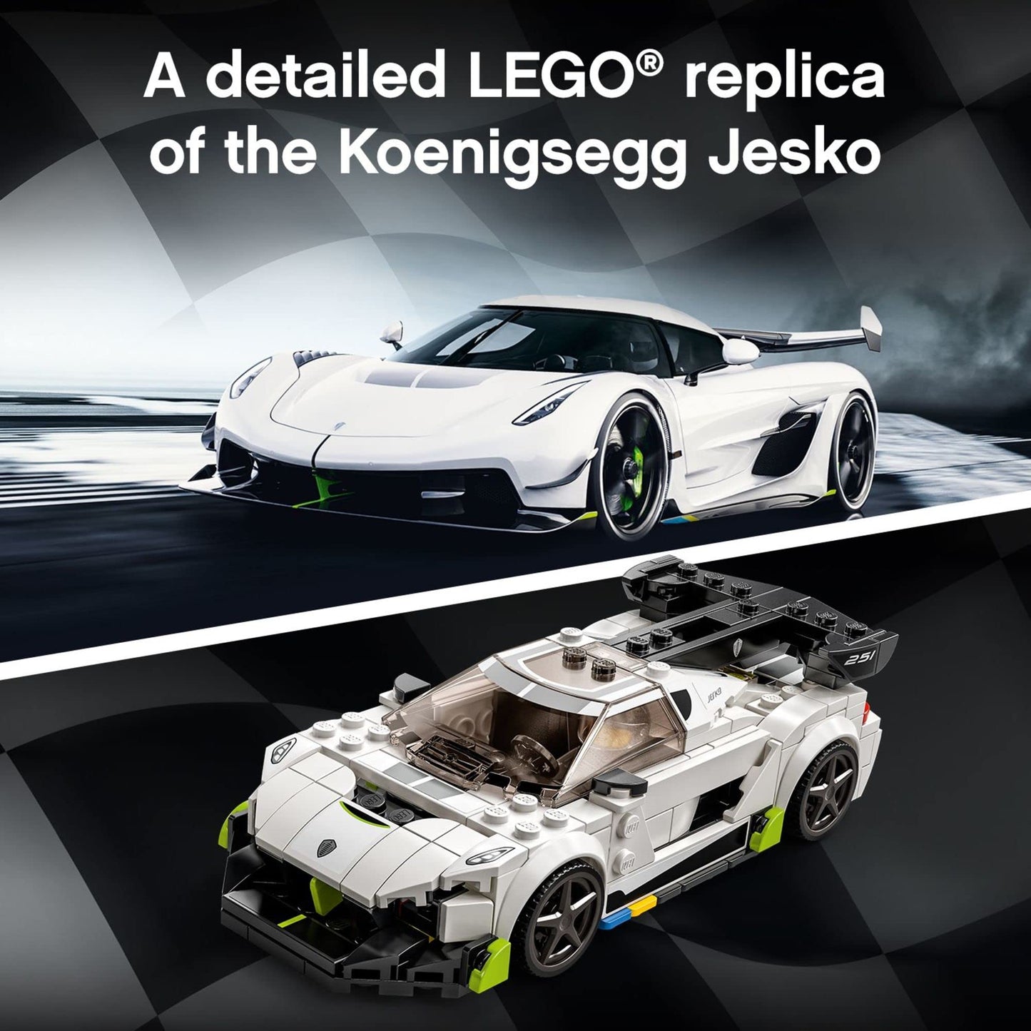 LEGO Speed Champions Koenigsegg Jesko 76900 Racing Car Toy – 280 Pieces, Minifigure Included