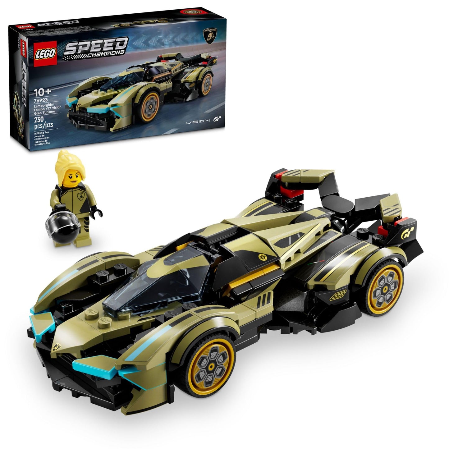 LEGO Speed Champions Lamborghini Lambo V12 Vision GT – Buildable F1 Car 76923
