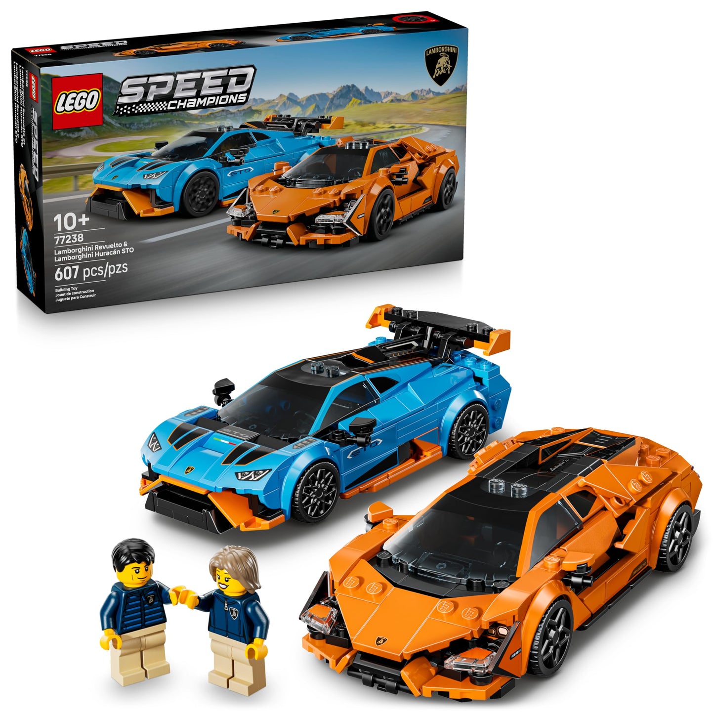 LEGO Speed Champions: Lamborghini Revuelto & Huracan STO (77238) – Build & Display Car Kit for Ages 10+