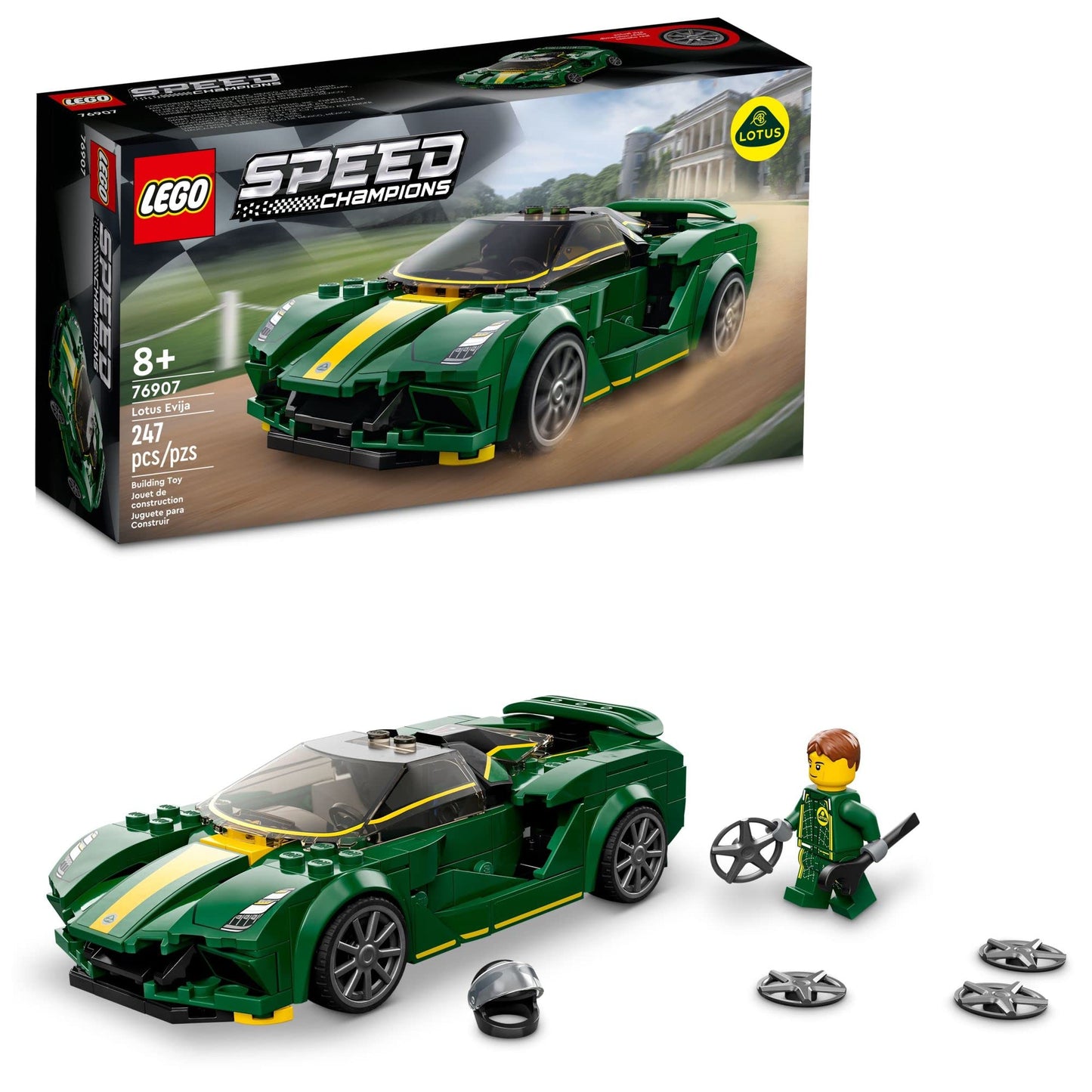 LEGO Speed Champions Lotus Evija 76907 – Collectible Race Car Toy with Minifigure