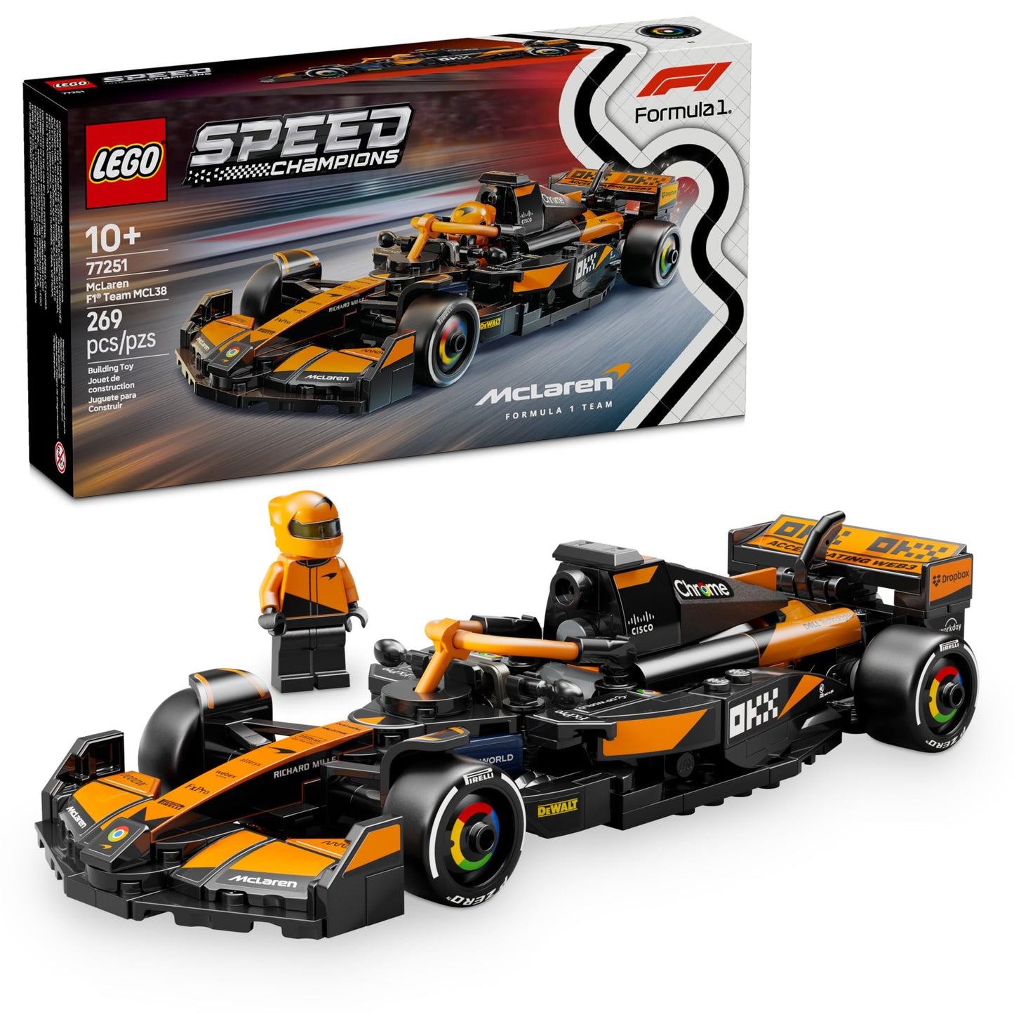 LEGO Speed Champions McLaren F1 Team MCL38 Race Car 77251 – Build, Display & Race
