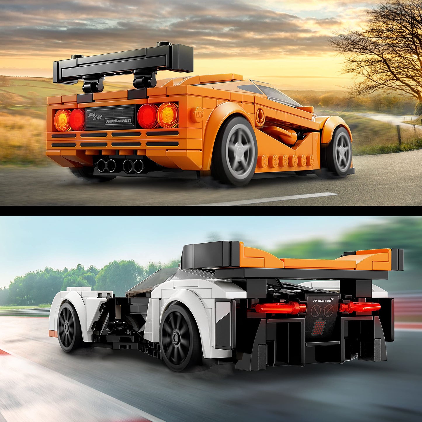 LEGO Speed Champions McLaren Solus GT & McLaren F1 LM 76918 — Double-Pack Race Car Model Set (Ages 9+)
