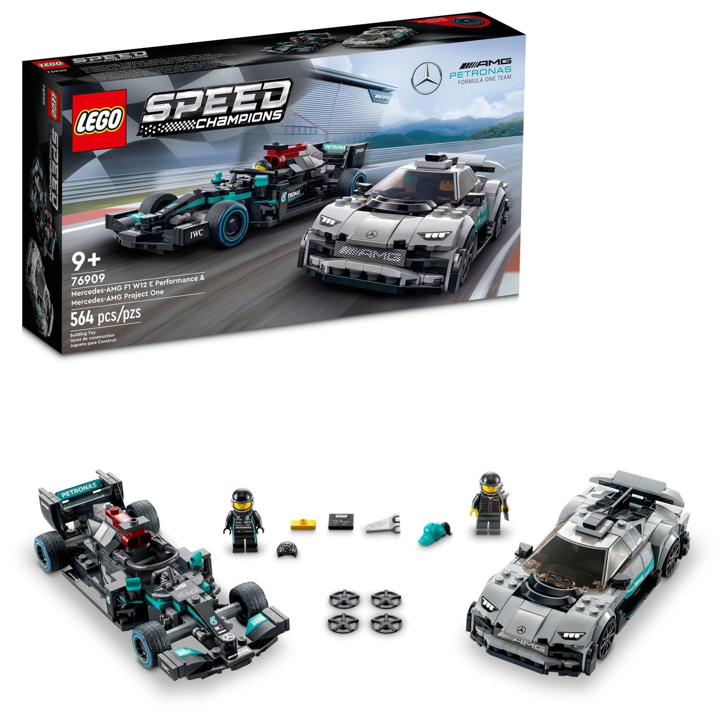 LEGO Speed Champions 76909: Mercedes-AMG F1 W12 E Performance & Project One 2-in-1 Race Car Building Kit