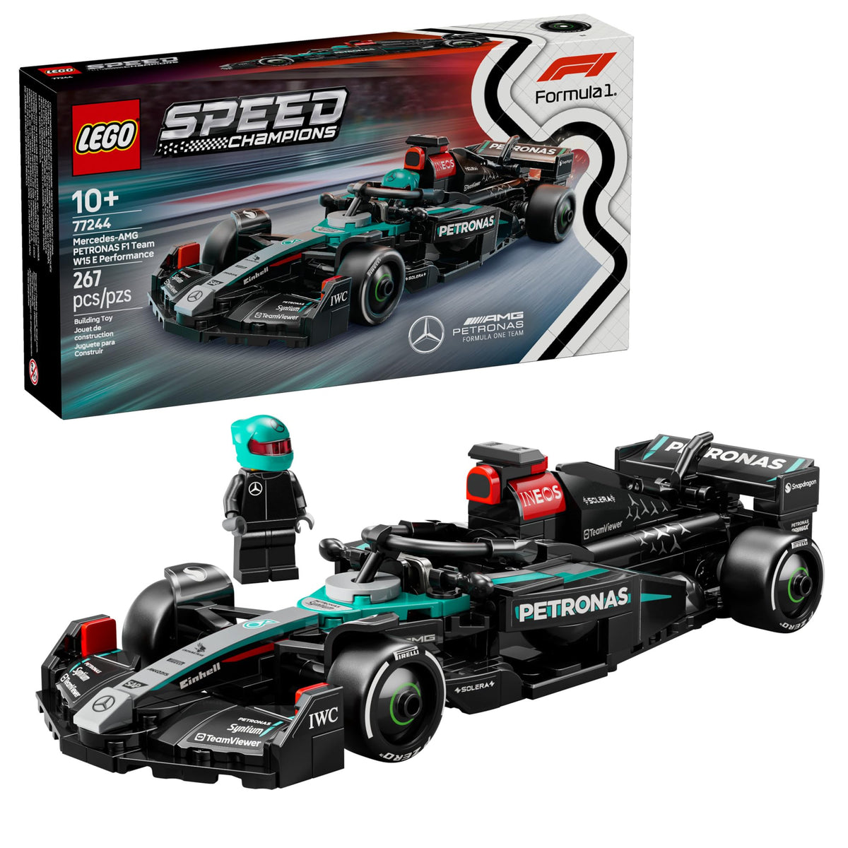 LEGO Speed Champions Mercedes-AMG F1 W15 Race Car 77244 – Build, Display & Race