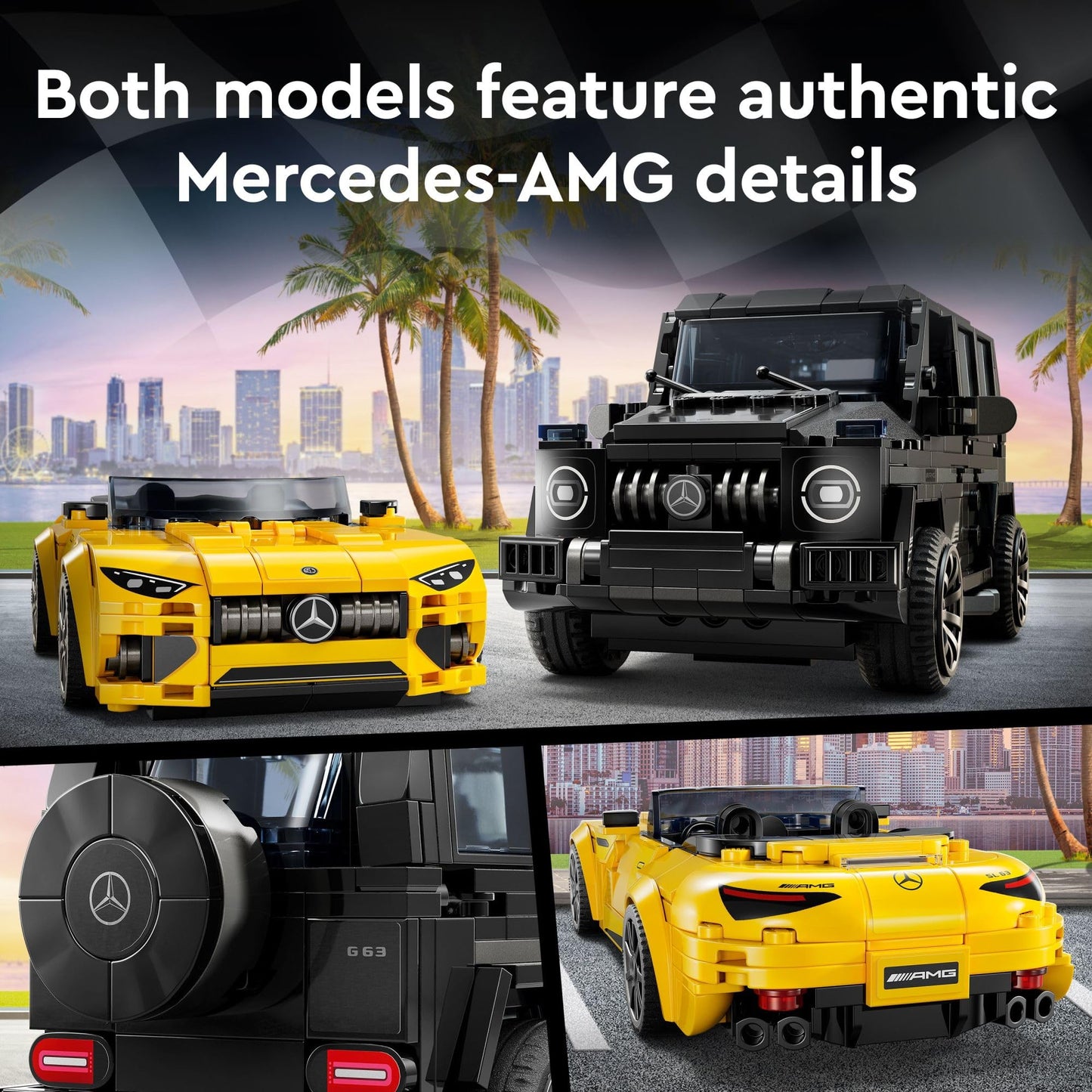 LEGO Speed Champions Mercedes-AMG G 63 & SL 63 (76924) – 806-Piece Building Set for Ages 10+