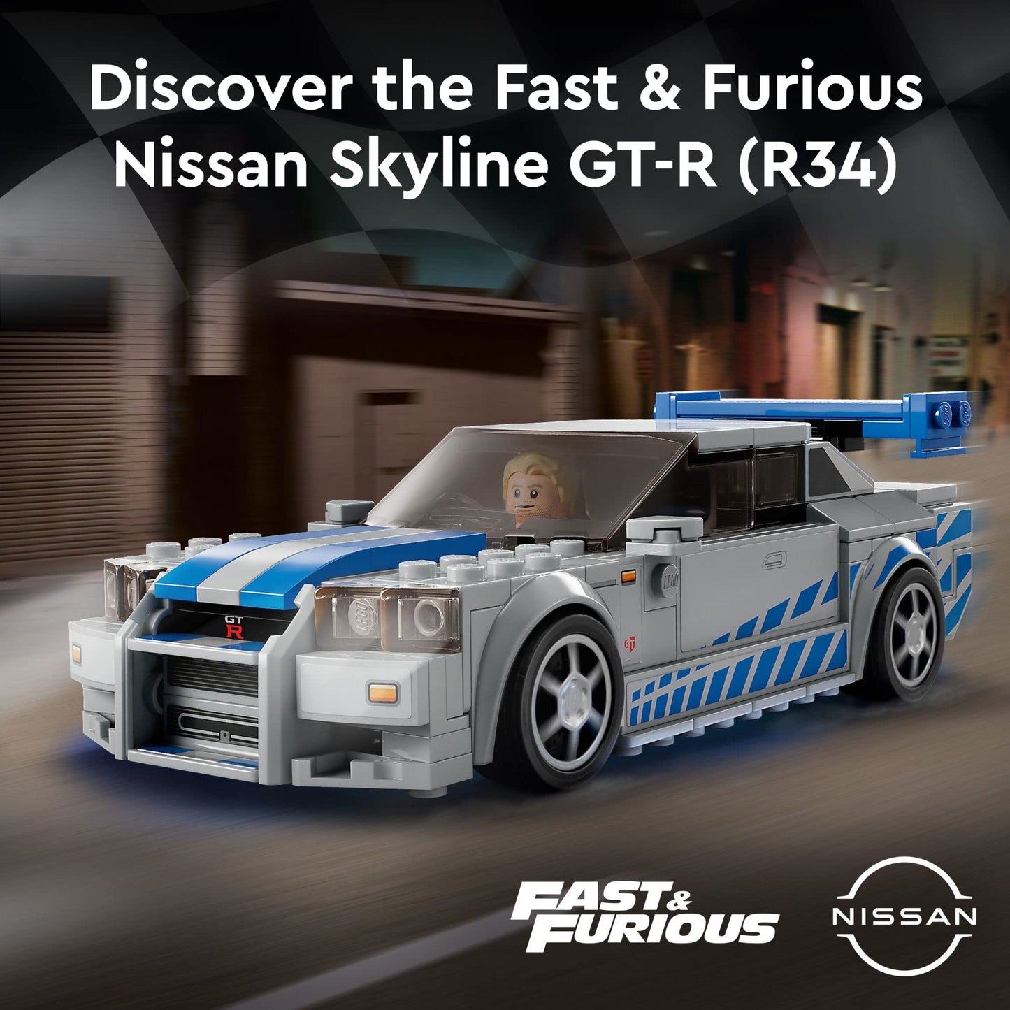 LEGO Speed Champions Nissan Skyline GT-R (R34) Race Car Model 76917