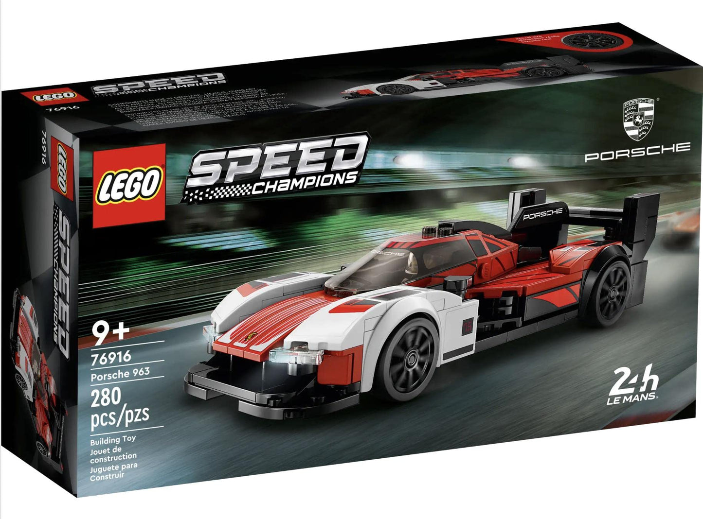 LEGO Speed Champions Porsche 963 76916 – Collectible Race Car Building Kit with Minifigure