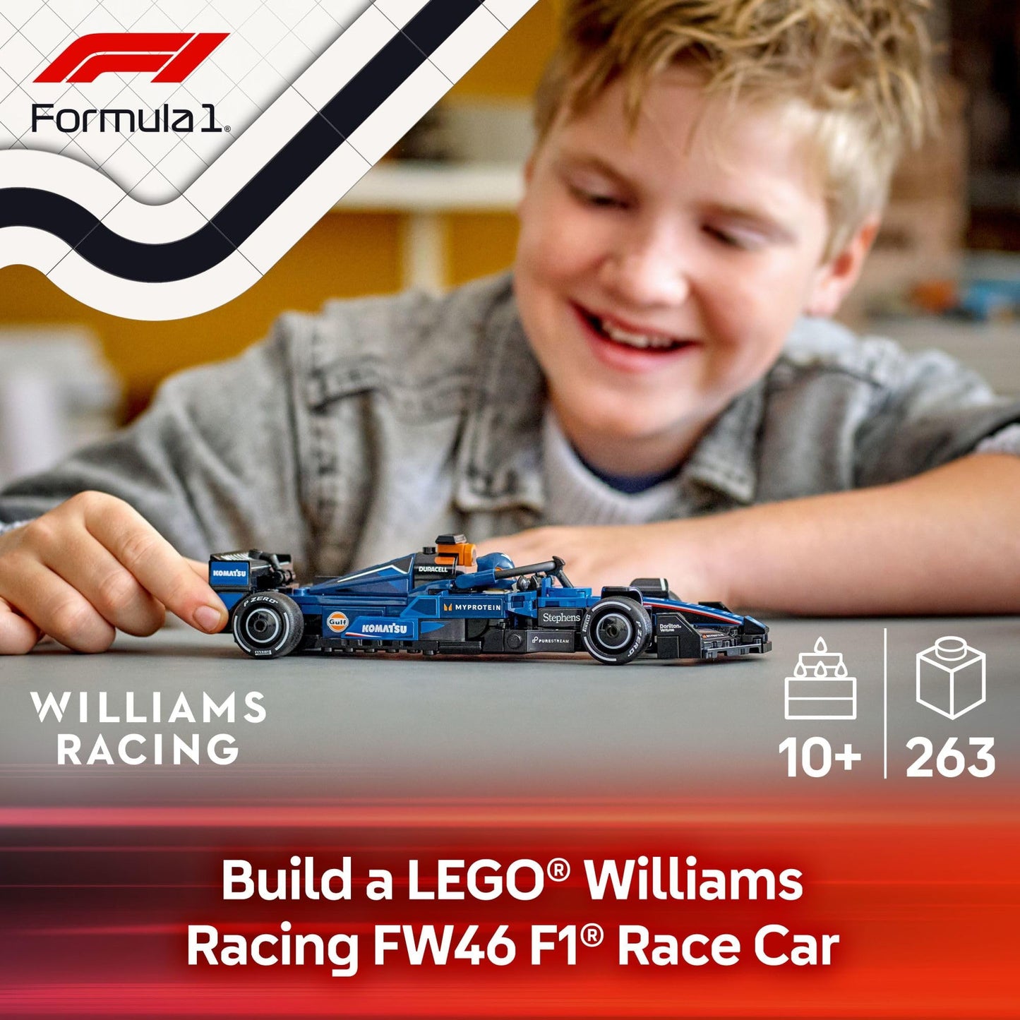 LEGO Speed Champions Williams FW46 F1 Race Car Toy 77249 – Build, Display & Race