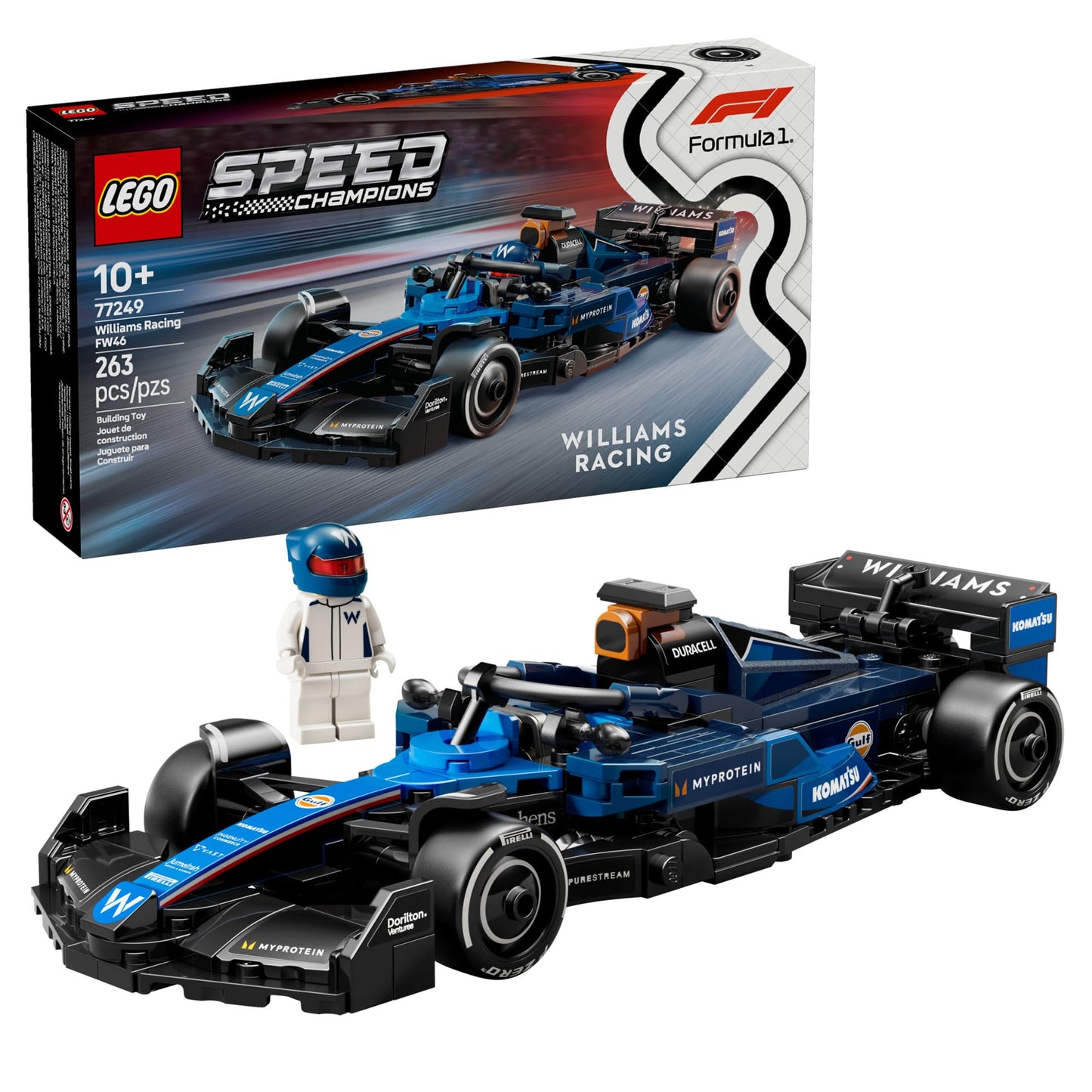 LEGO Speed Champions Williams FW46 F1 Race Car Toy 77249 – Build, Display & Race
