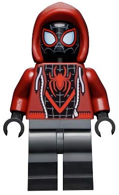 LEGO Spider-Man Miles Morales Minifigure with Skateboard & Web Blasts | Authentic LEGO Figure