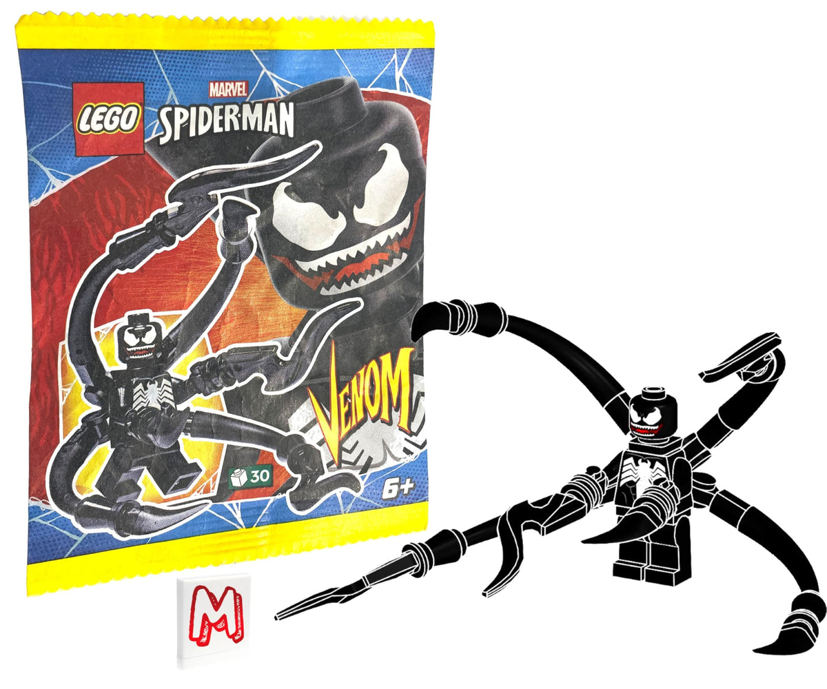 LEGO Spider-Man Venom Minifigure – Blades & Minifigureland Tile | Super Heroes