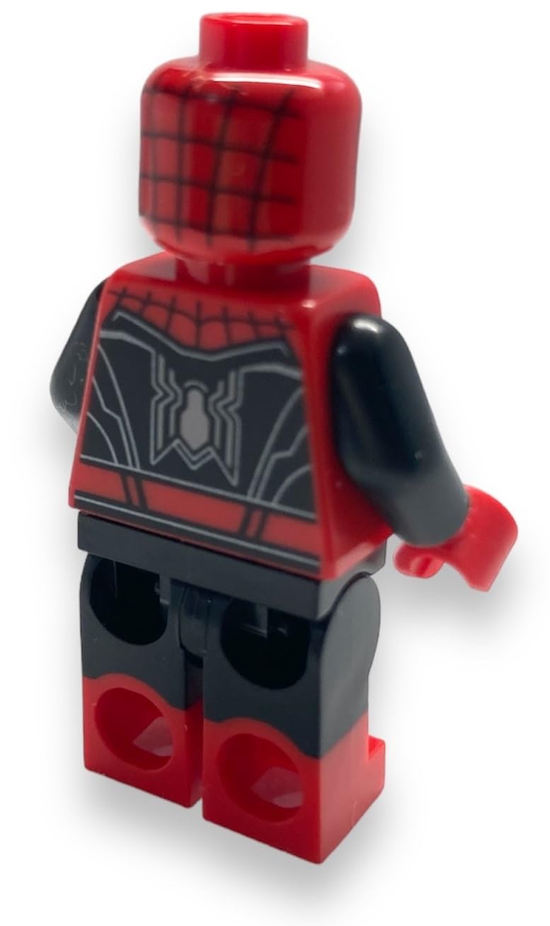 LEGO Spider-Man Minifigure: Red & Black Suit with Silver Trim (Upgraded) | LEGO Superheroes