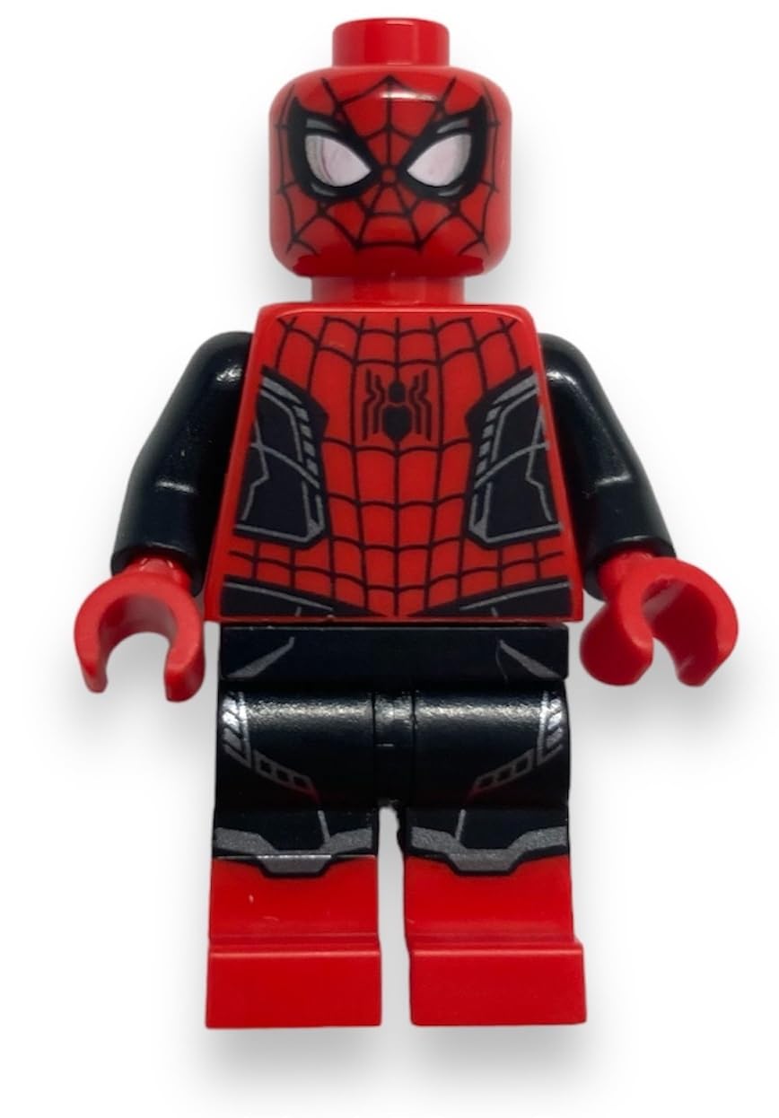LEGO Spider-Man Minifigure: Red & Black Suit with Silver Trim (Upgraded) | LEGO Superheroes
