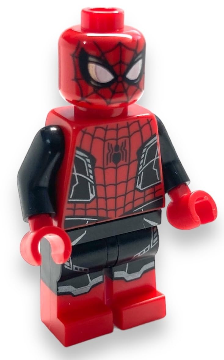 LEGO Spider-Man Minifigure: Red & Black Suit with Silver Trim (Upgraded) | LEGO Superheroes