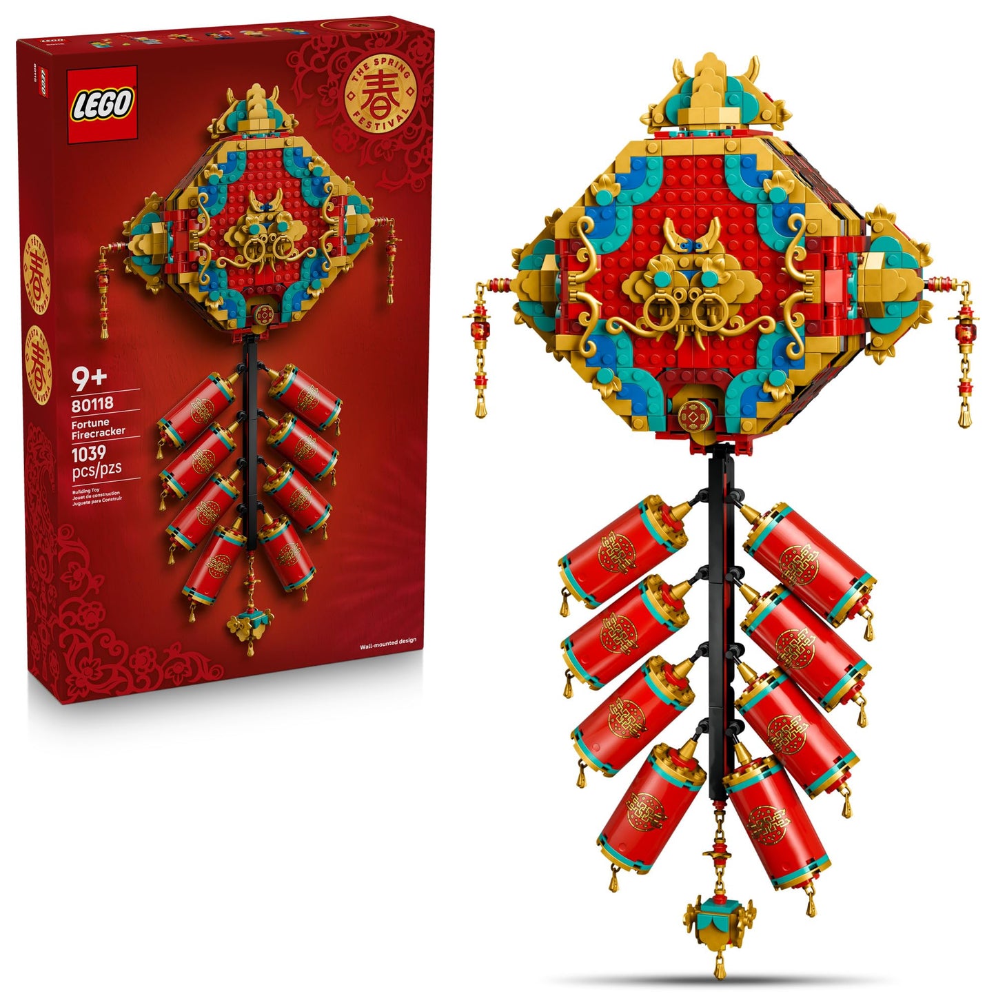 LEGO Fortune Firecracker 80118 – Interactive Wall Display & Chinese New Year Toy for Kids 9+