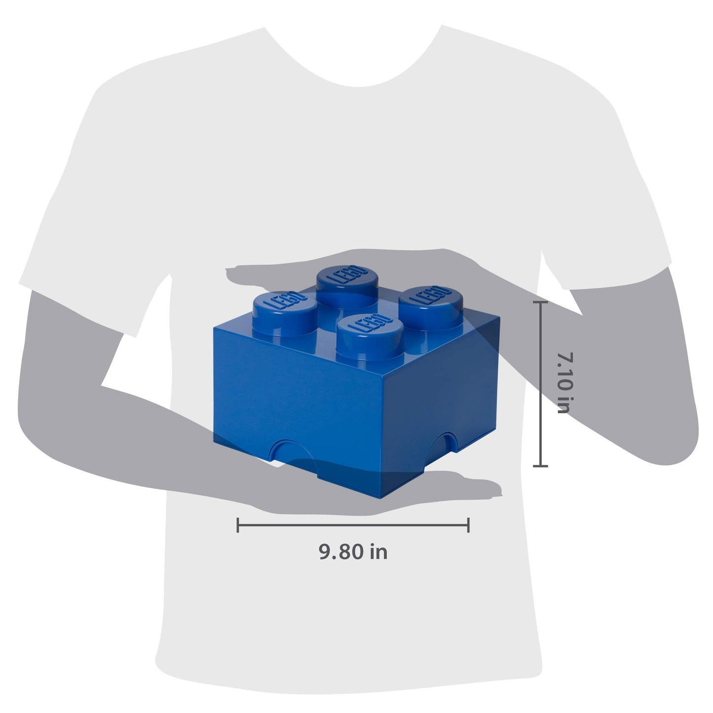 LEGO Storage Brick 4 Knobs Blue – Stackable Desk Organizer & Toy Box (5.6L)