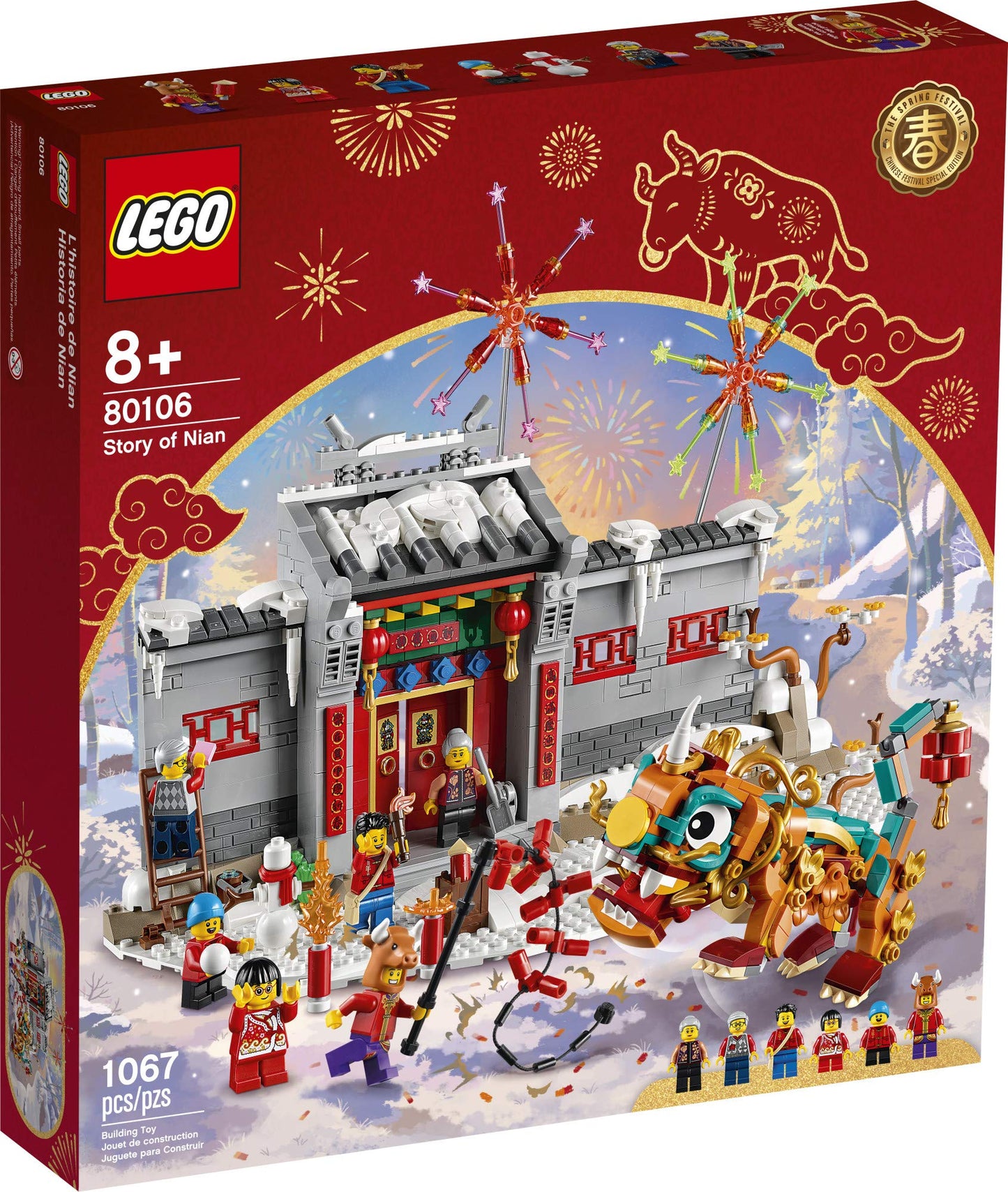 LEGO Story of Nian 80106 Building Kit | Lunar New Year LEGO Set for Kids, 1,067 Pieces