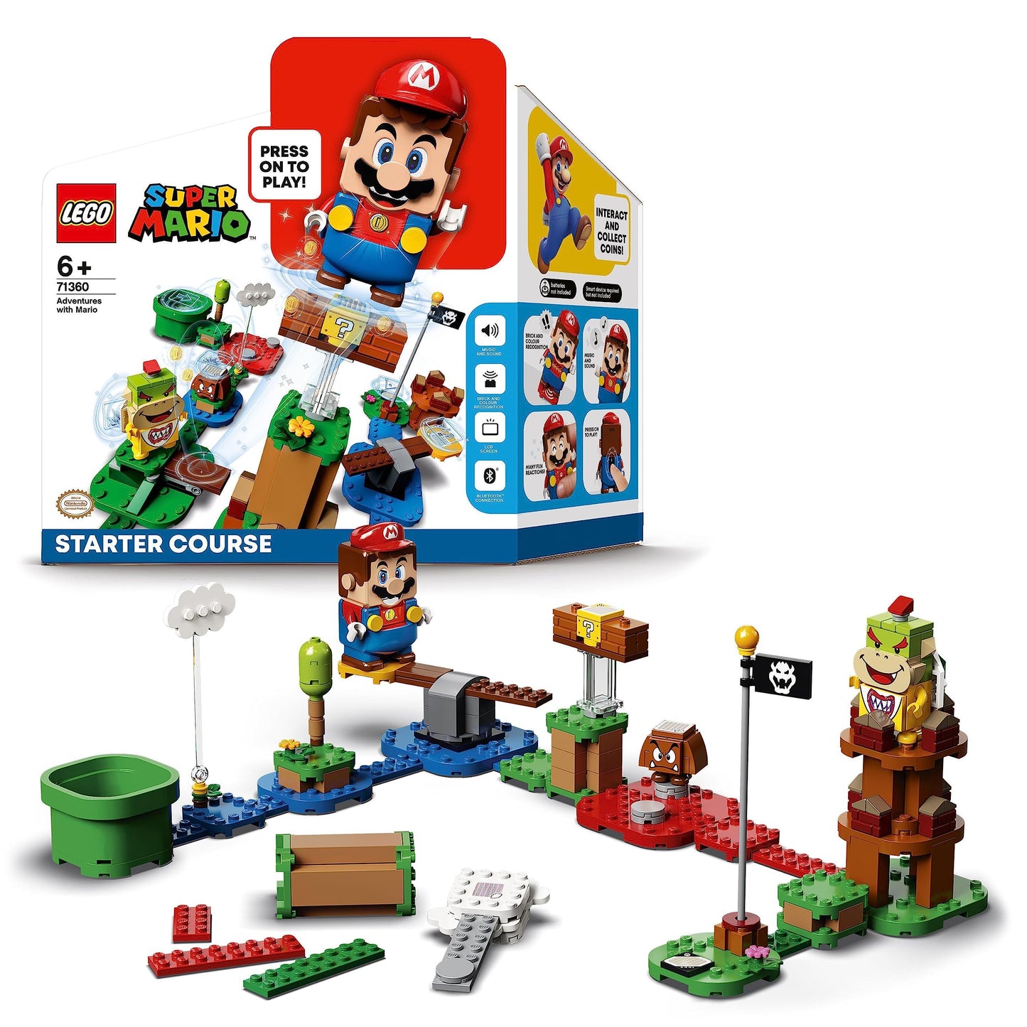 LEGO Super Mario Adventures Starter Course (71360) – Interactive Buildable Toy Set for Kids 6+