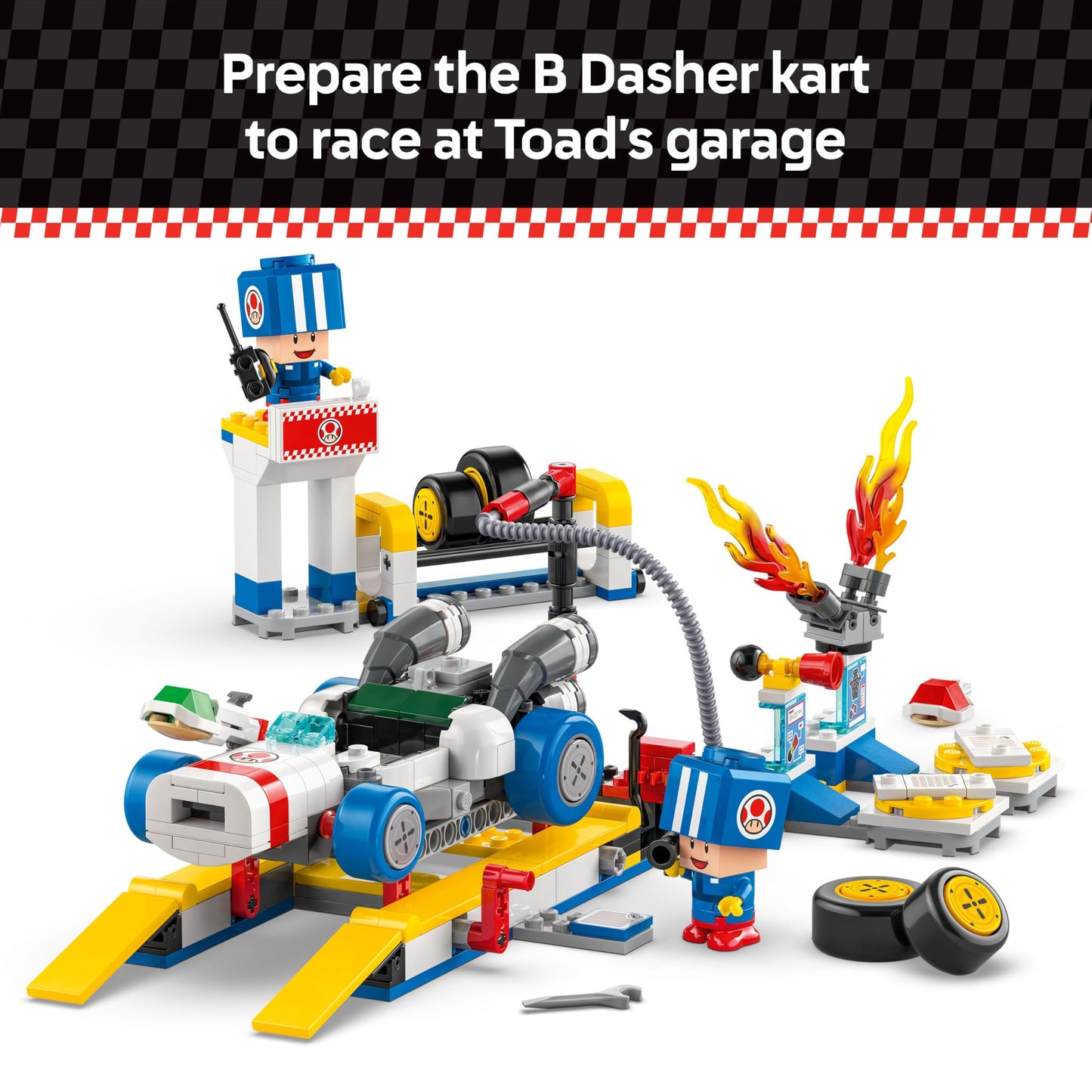 LEGO Super Mario Mario Kart Toad's Garage 72035 – Build & Race Collectible Toy for Kids 8+
