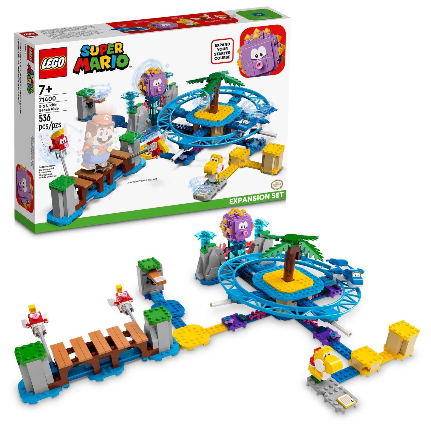 LEGO Super Mario Big Urchin Beach Ride Expansion Set 71400 – 536 Pieces, Ages 7+