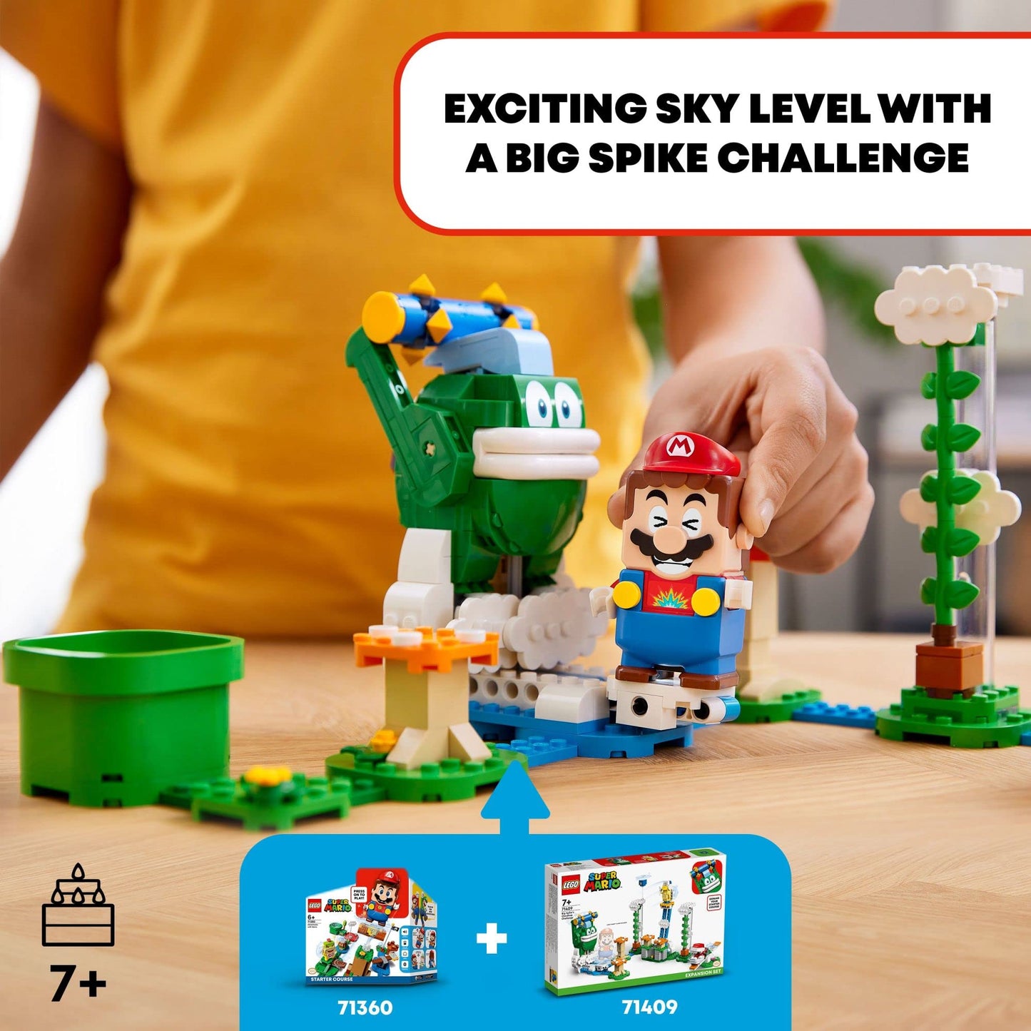 LEGO Super Mario Big Spike's Cloudtop Challenge Expansion Set 71409 – 540 Pieces, Boomerang Bro & Piranha Plant