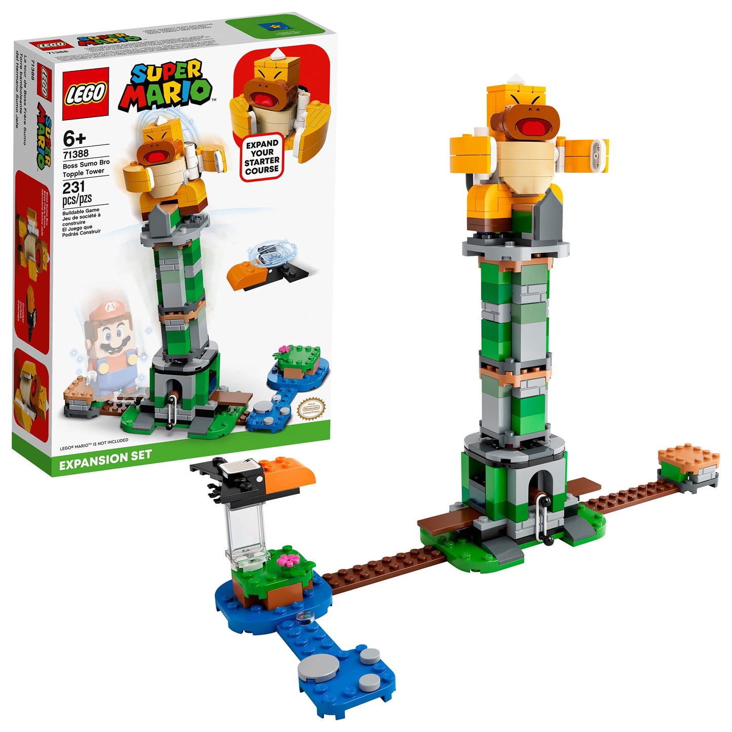 LEGO Super Mario Boss Sumo Bro Topple Tower Expansion Set 71388 – 231 Pieces, Multicolor