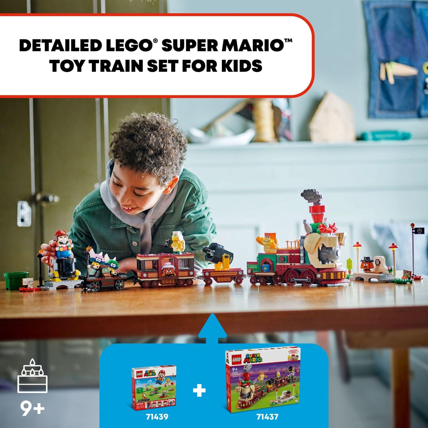 LEGO Super Mario Bowser Express Train 71437 – 1,392-Piece Building Set (Ages 9+)