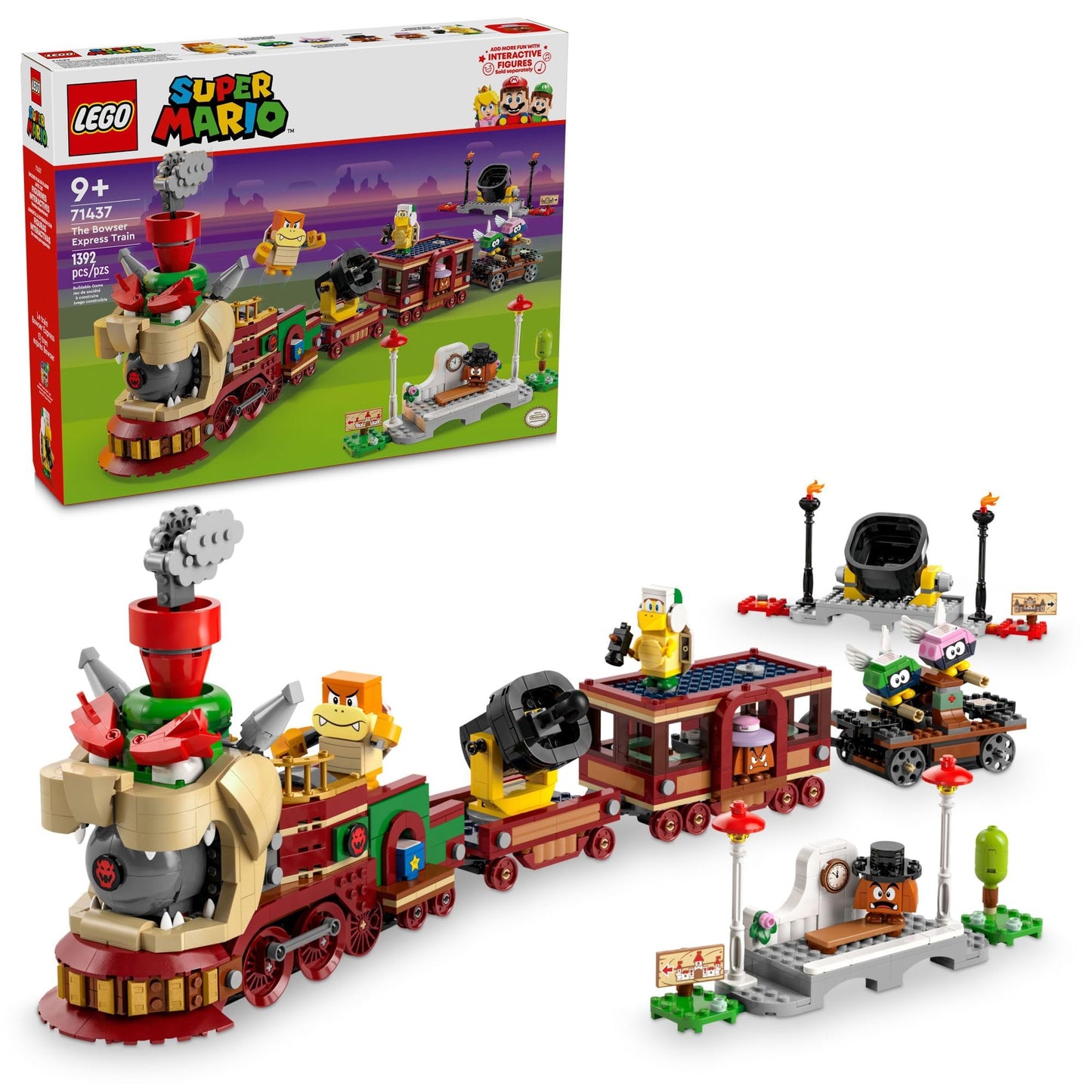 LEGO Super Mario Bowser Express Train 71437 – 1,392-Piece Building Set (Ages 9+)