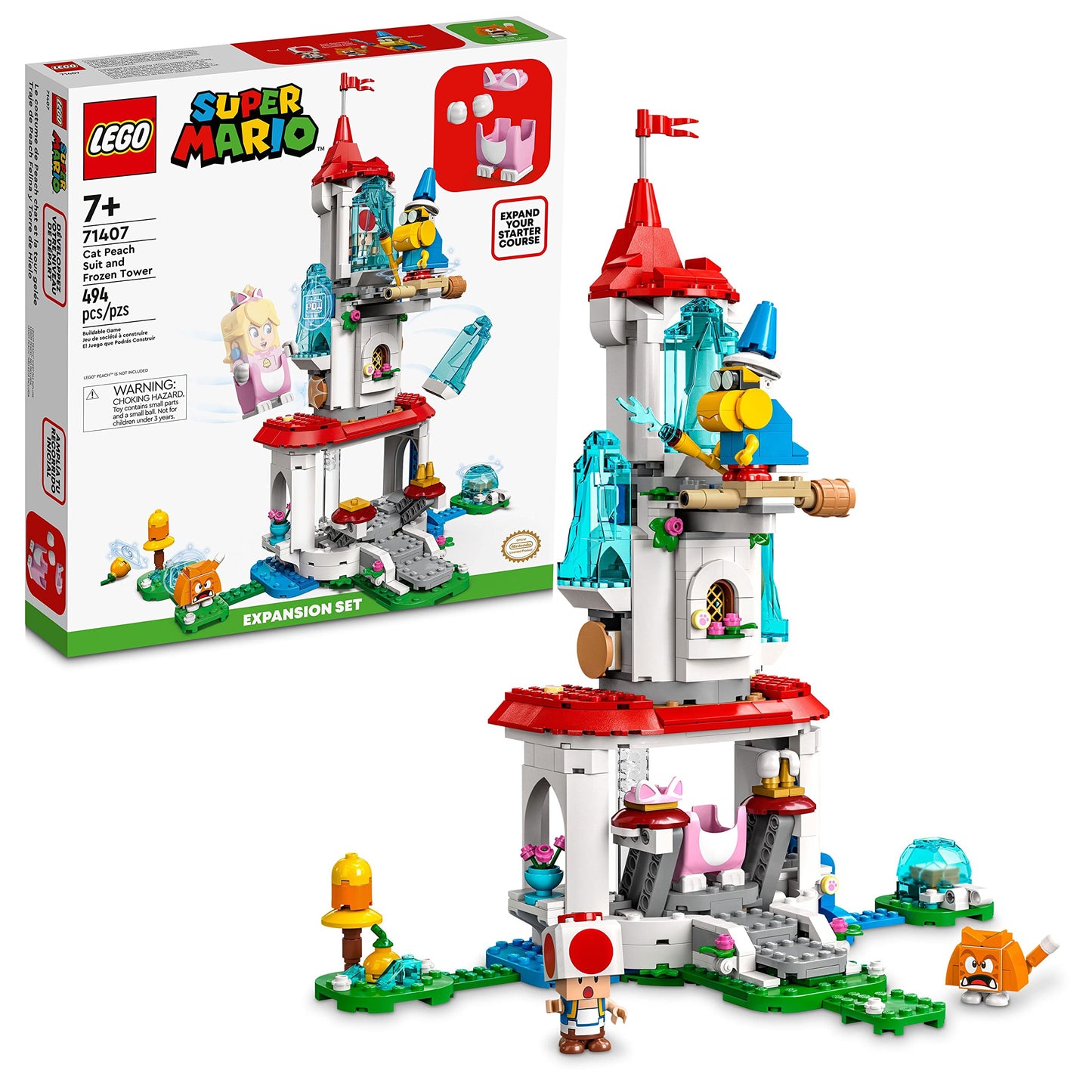 LEGO Super Mario Cat Peach Suit & Frozen Tower Expansion 71407 - 494 Pieces