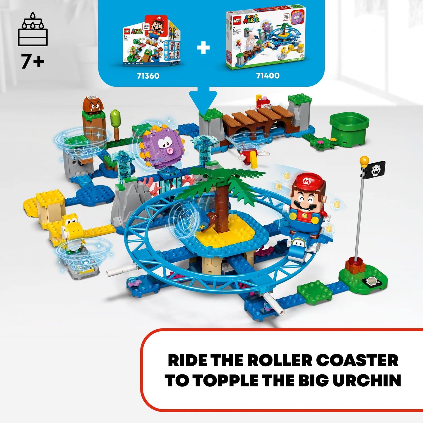 LEGO Super Mario Big Urchin Beach Ride Expansion Set 71400 – 536 Pieces, Ages 7+