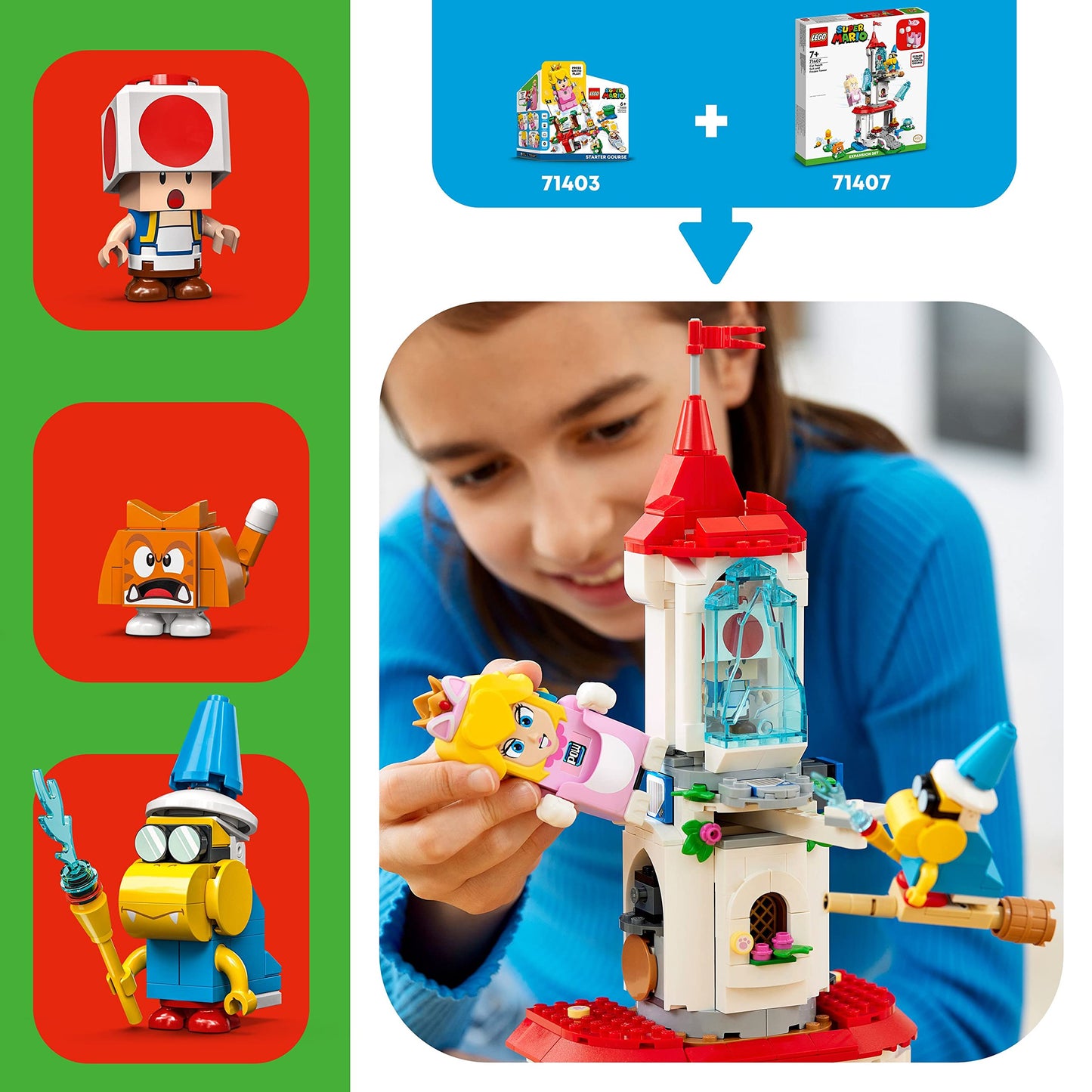 LEGO Super Mario Cat Peach Suit & Frozen Tower Expansion 71407 - 494 Pieces