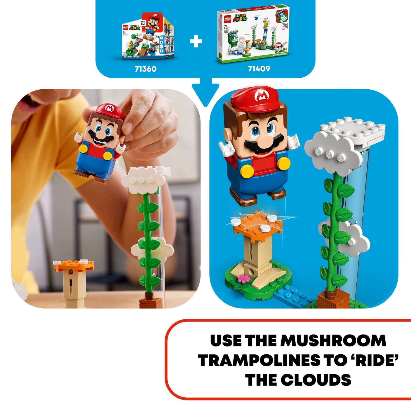 LEGO Super Mario Big Spike's Cloudtop Challenge Expansion Set 71409 – 540 Pieces, Boomerang Bro & Piranha Plant