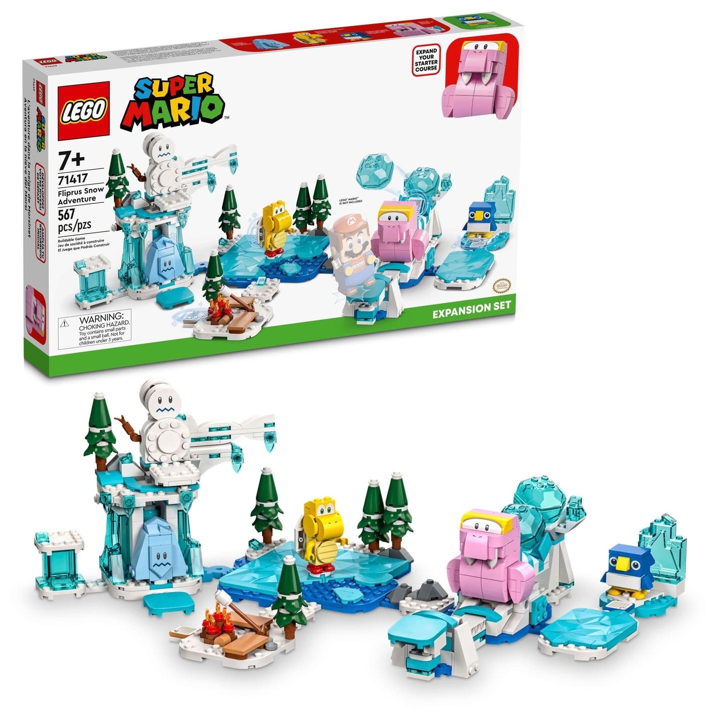 LEGO Super Mario Fliprus Snow Adventure Expansion Set 71417 – Ice Level Play (Starter Course Required)