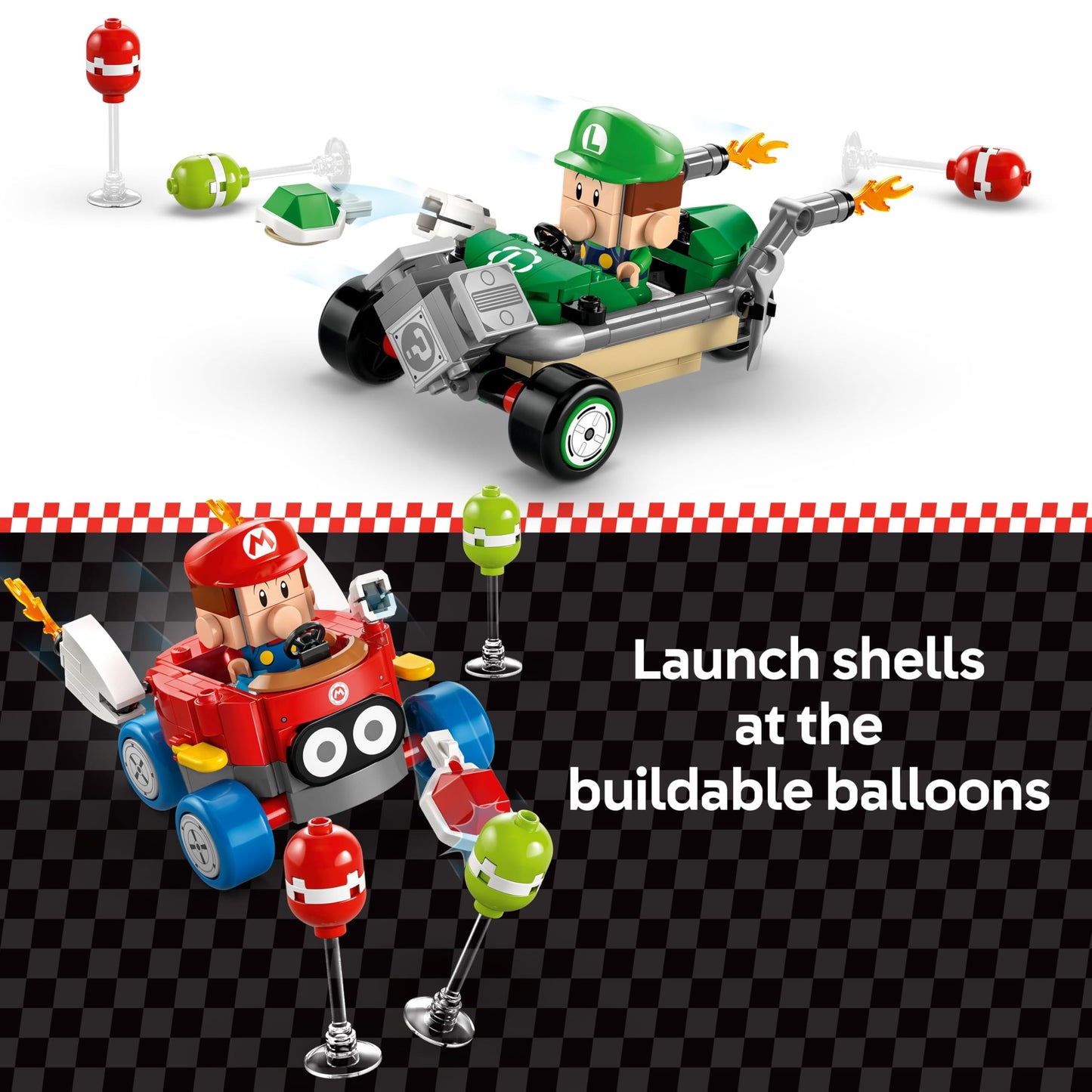 LEGO Super Mario Mario Kart: Baby Mario vs Baby Luigi (72034) – Collectible Toy for Kids 8+