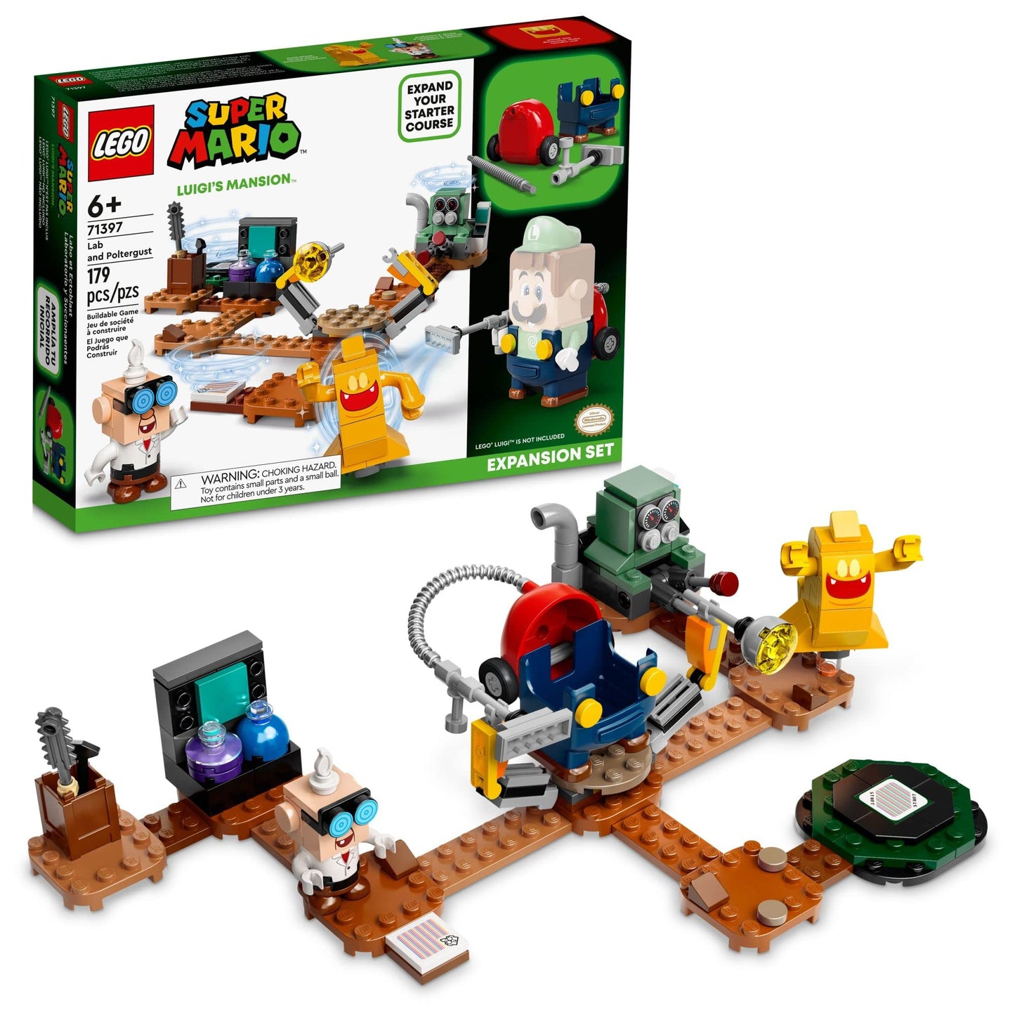LEGO Super Mario Luigi’s Mansion Lab & Poltergust Expansion Set 71397 – 179 Pieces, Ages 6+