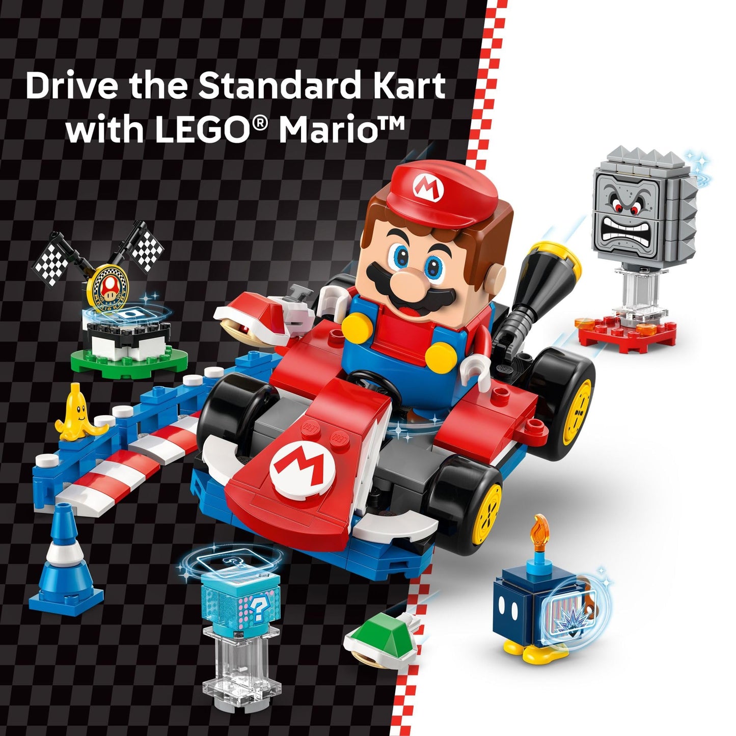 LEGO Super Mario: Mario Kart – Interactive Mario & Standard Kart Building Toy (72043) | 278 Pieces