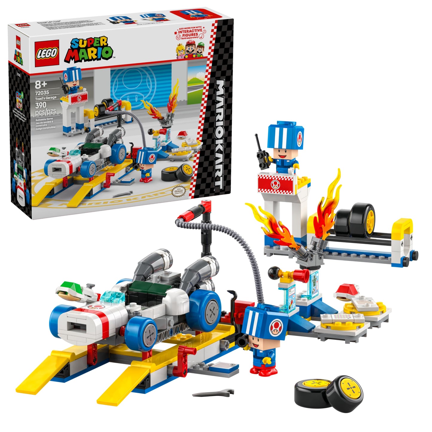 LEGO Super Mario Mario Kart Toad's Garage 72035 – Build & Race Collectible Toy for Kids 8+