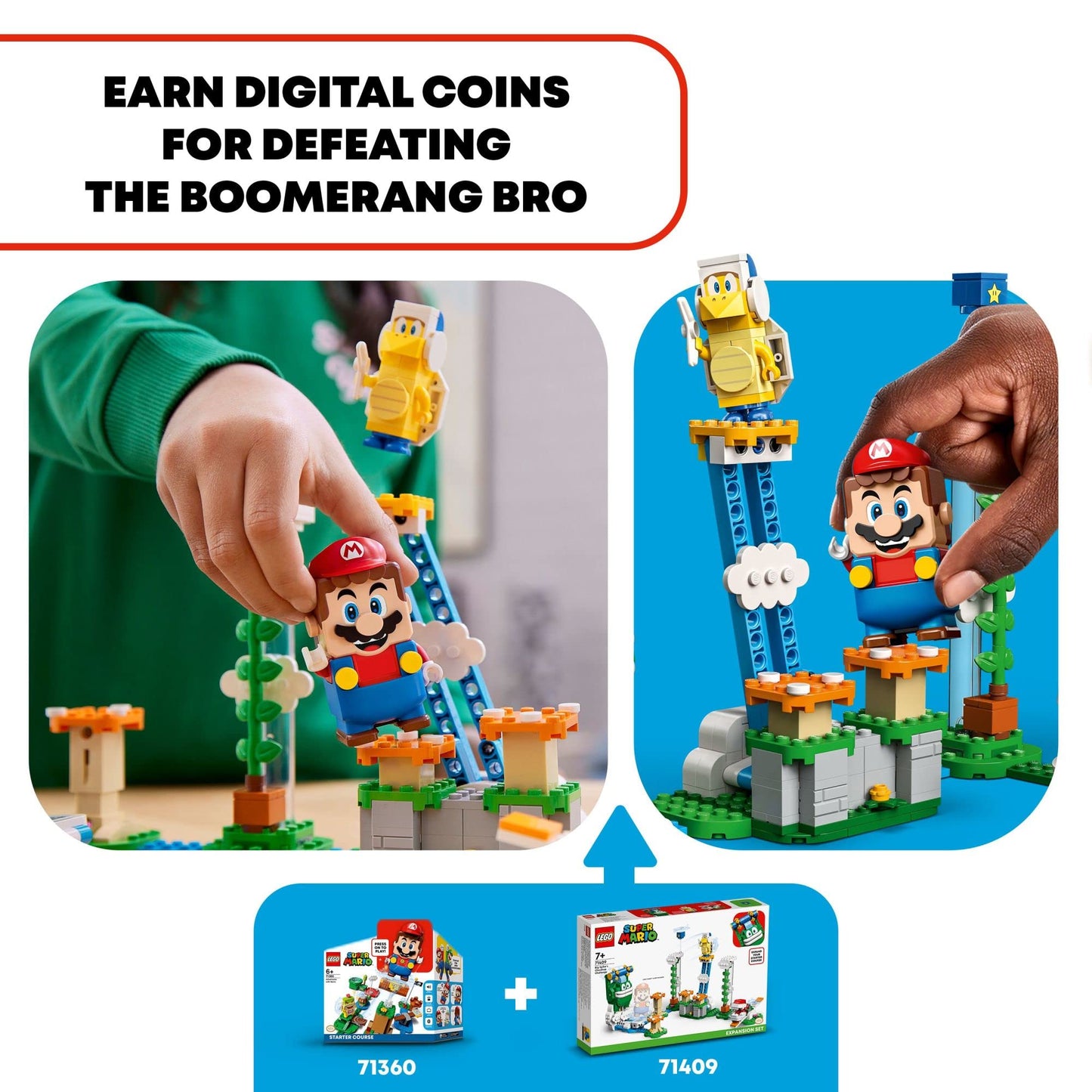 LEGO Super Mario Big Spike's Cloudtop Challenge Expansion Set 71409 – 540 Pieces, Boomerang Bro & Piranha Plant
