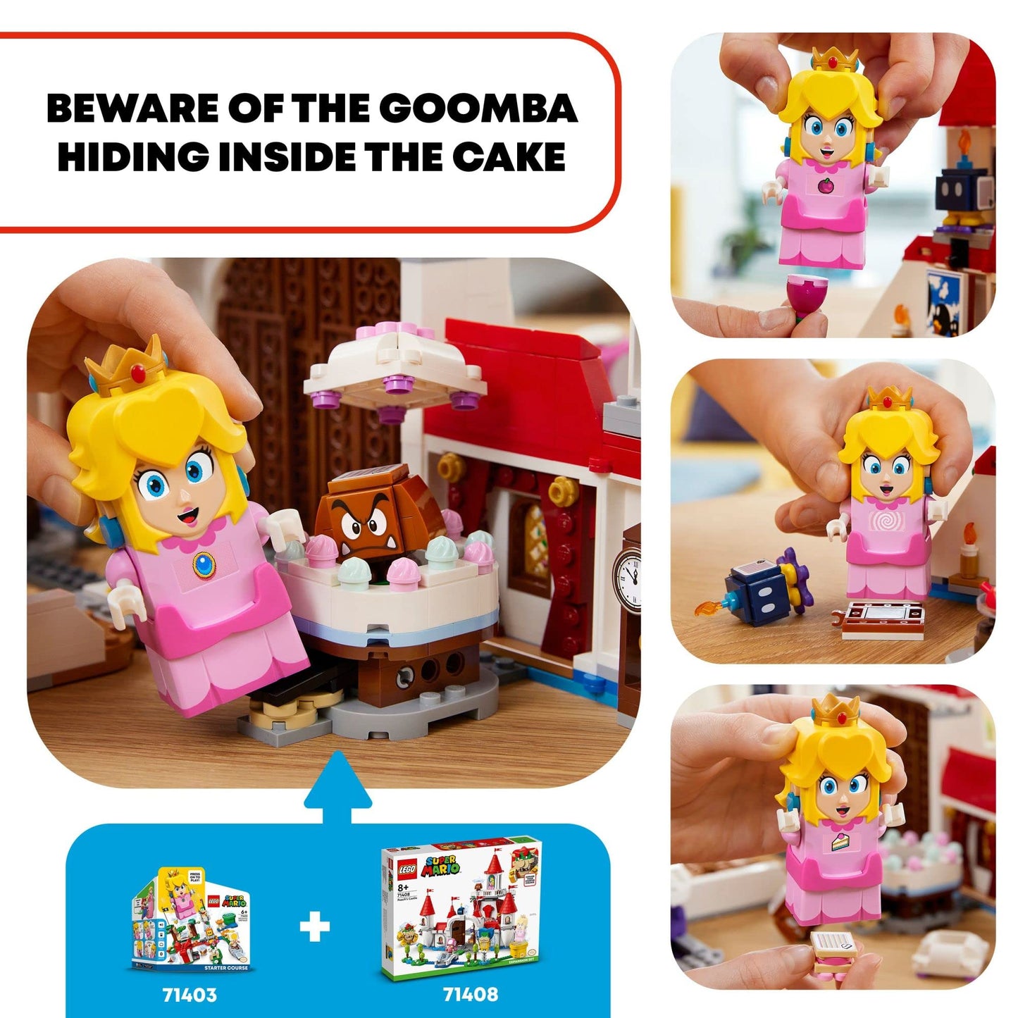 LEGO Super Mario Peach's Castle Expansion Set 71408 – Buildable Castle Toy with 5 Figures for Kids Aged 8+