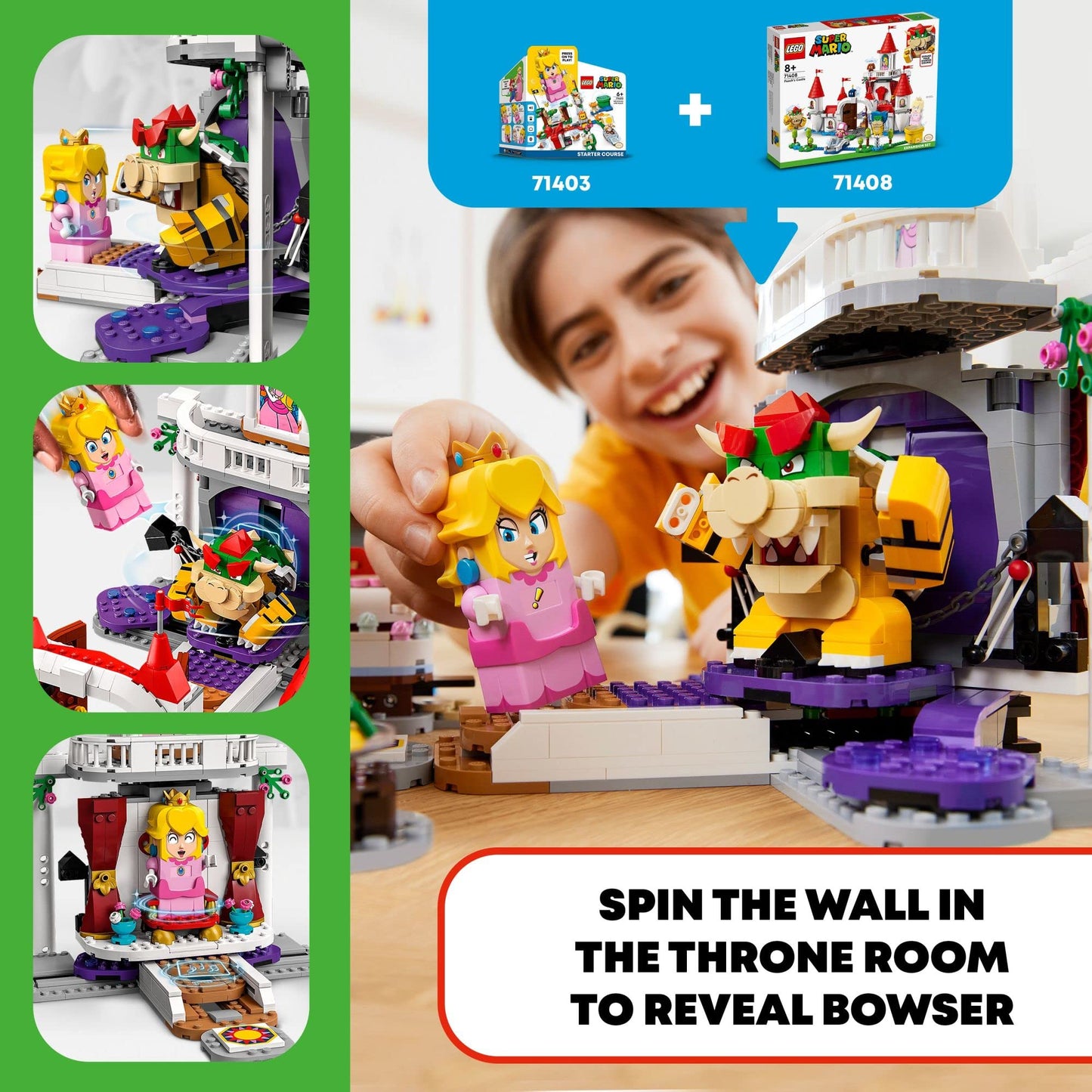 LEGO Super Mario Peach's Castle Expansion Set 71408 – Buildable Castle Toy with 5 Figures for Kids Aged 8+