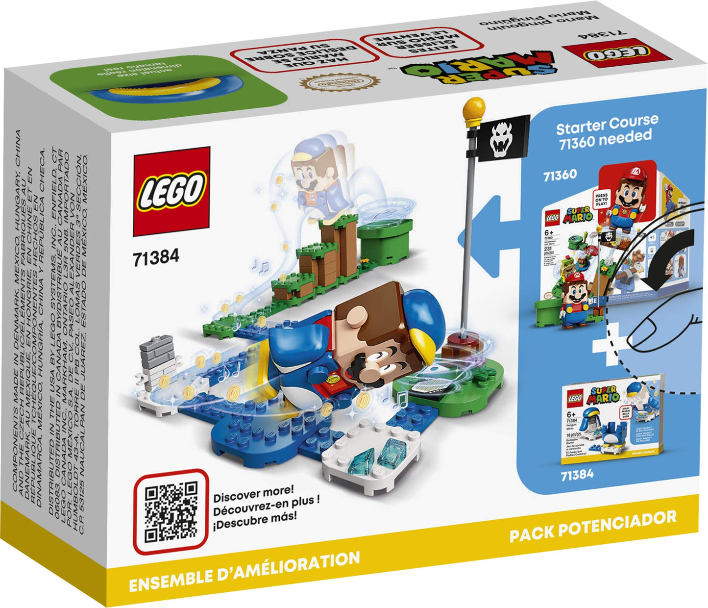 LEGO Super Mario Penguin Power-Up Pack 71384 – Belly-Slide Coin Boost for LEGO Mario